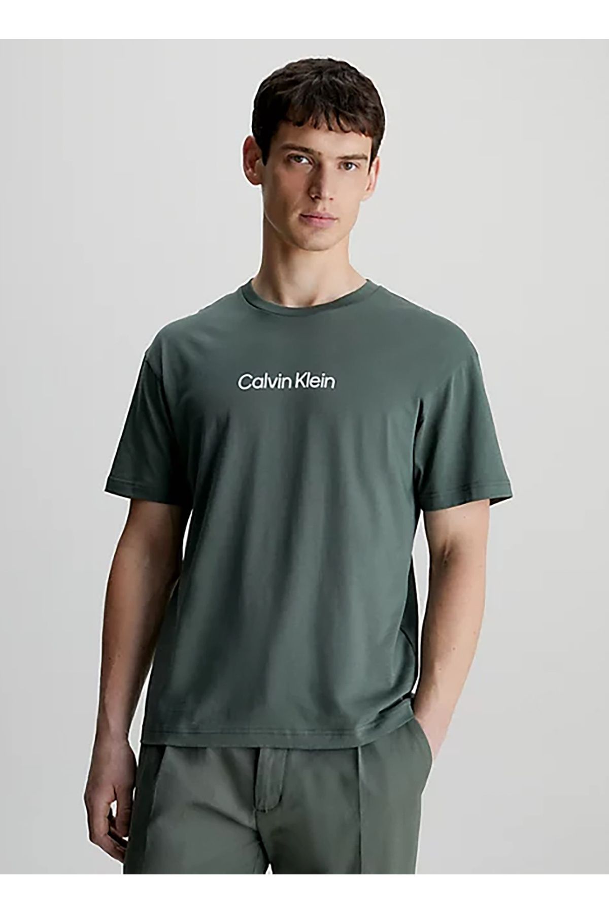 Calvin Klein Bisiklet Yaka Yeşil Erkek T-Shirt K10K111346LLP