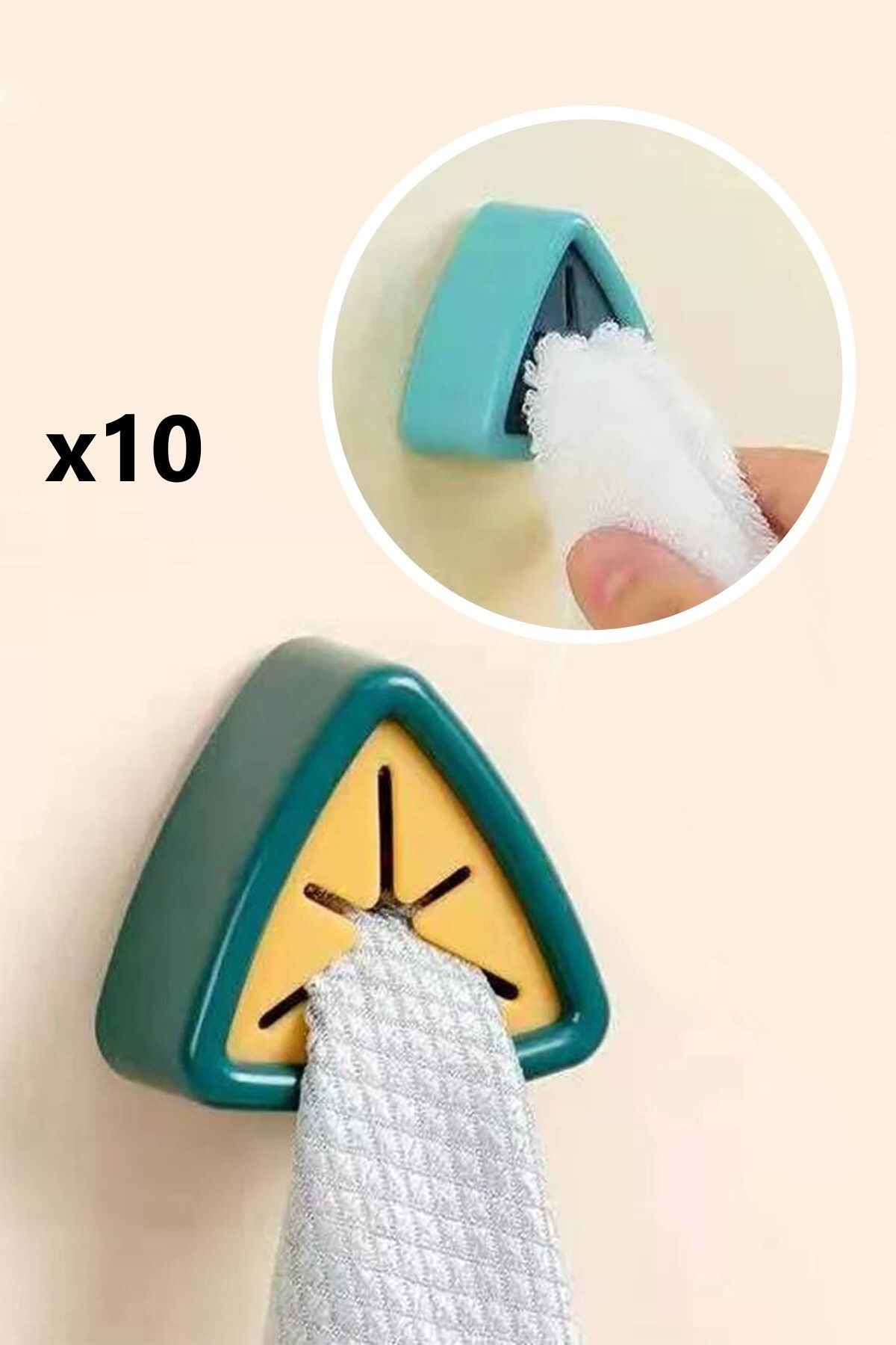 Xolo Havlu ve Bez Tutucu 10 Adet Banyo Mutfak Havlu Bez Askısı (Cloth Holder) XLS503