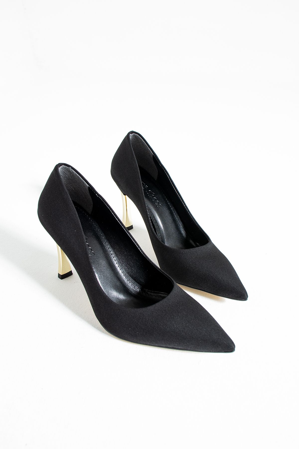 Güllü Shoes Kadın Topuklu Ayakkabı - Yüksek Topuklu Stiletto Rahat Şık Ve Ince Iş Ayakkabısı Siyah Renk 9 Cm