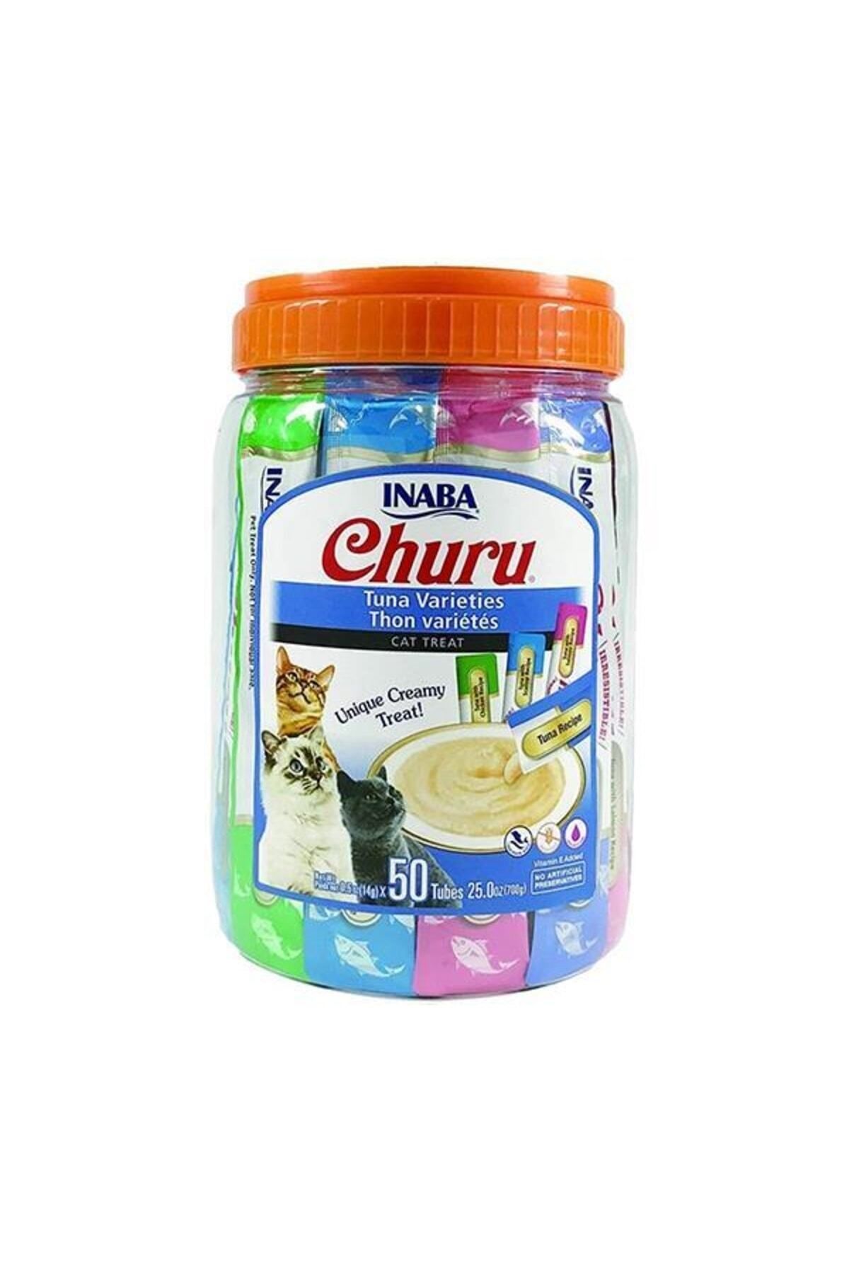 Ciao Churu Cream Tuna Balıklı Krema Sıvı Kedi Ödülü 14gr 50li Saklama Kabı Hediyeli
