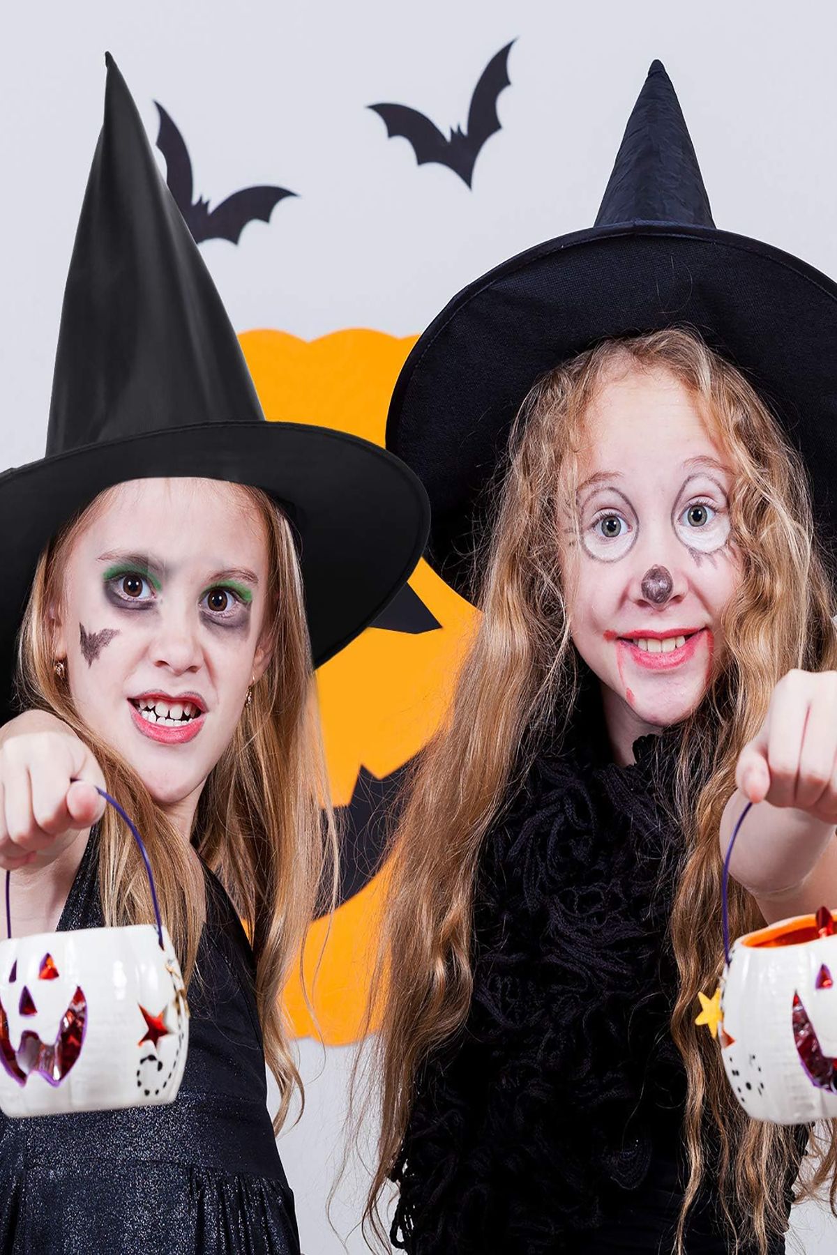 Halloween Cadı Şapkası Süpürge, Siyah Pelerin Parti Seti, Cadılar Bayramı Kostüm Aksesuar Set_4