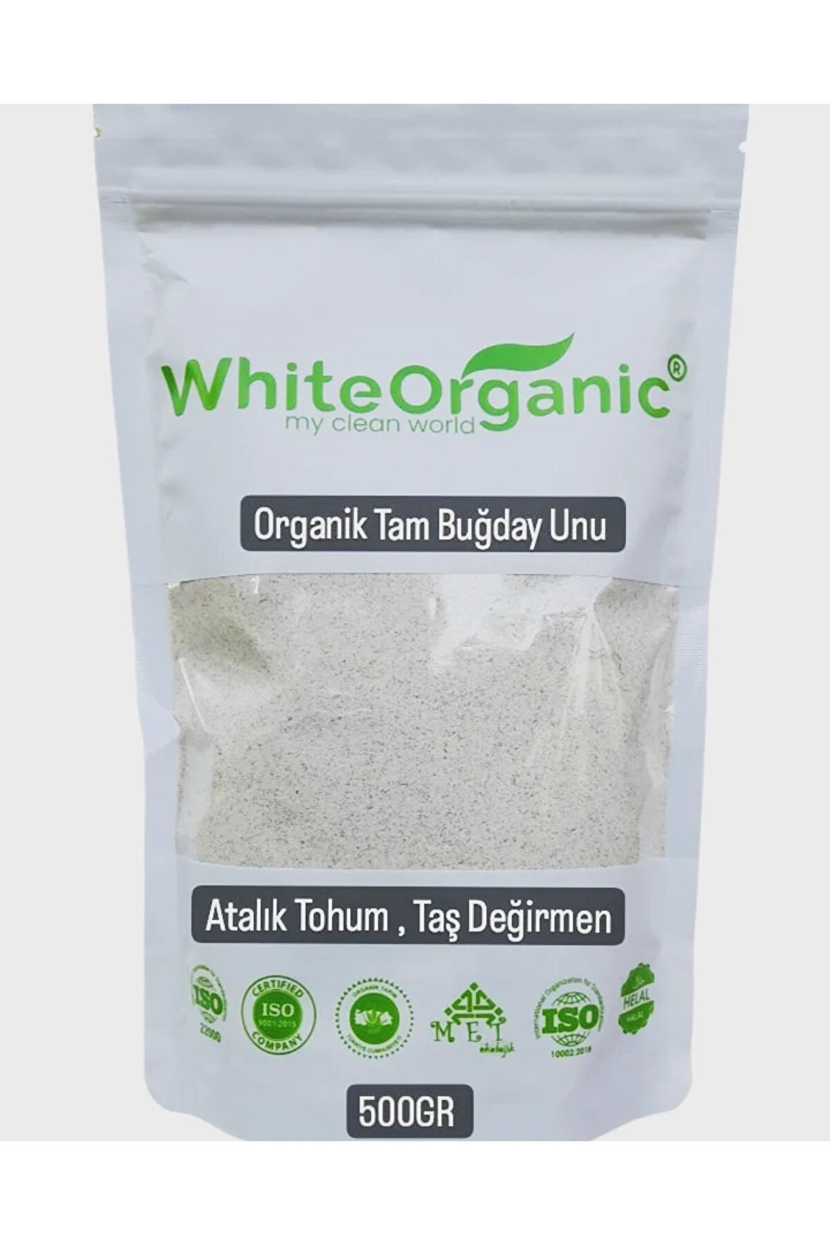 White Organic Organik Tam Buğday Unu 500 Gr Atalık Tohum Taş Değirmen Helal Belgeli