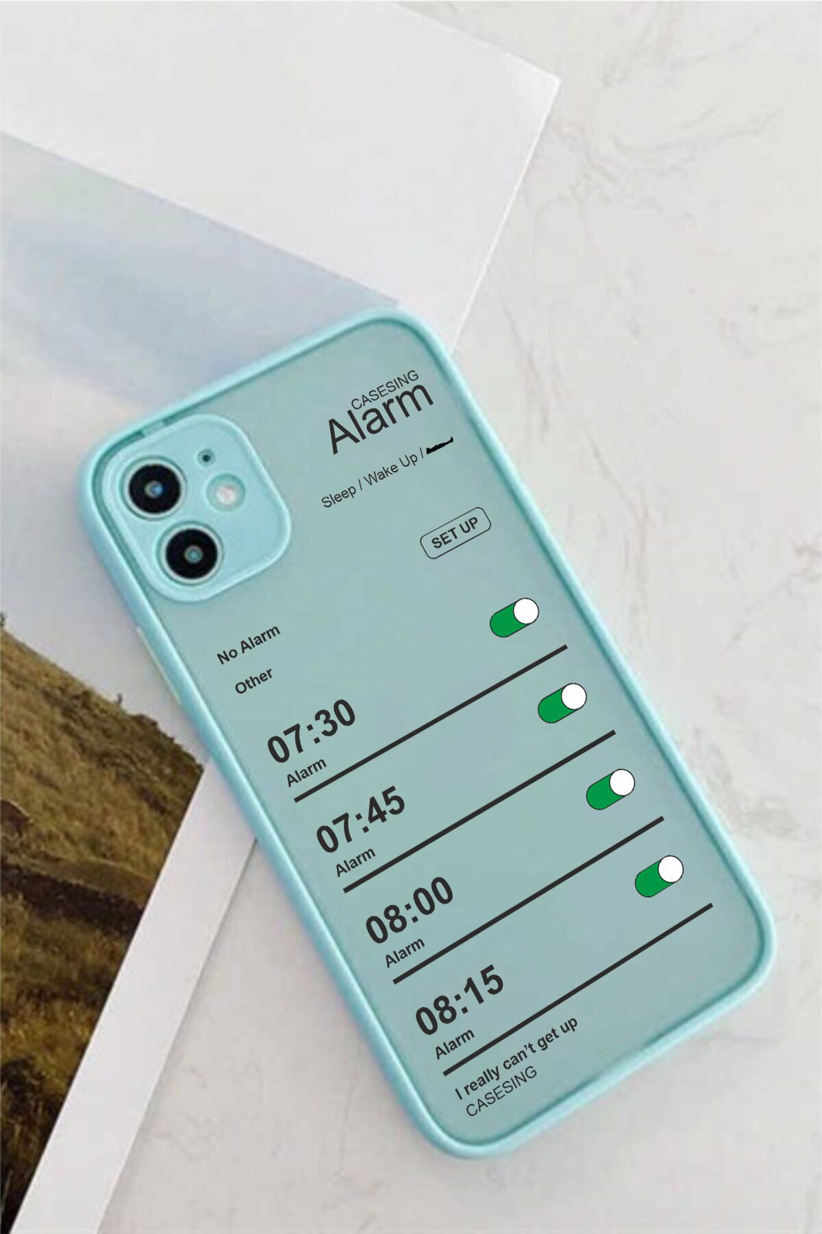 casesing Iphone 11 Kamera lens korumalı Alarm Tasarımlı montreal Turkuaz Kılıf