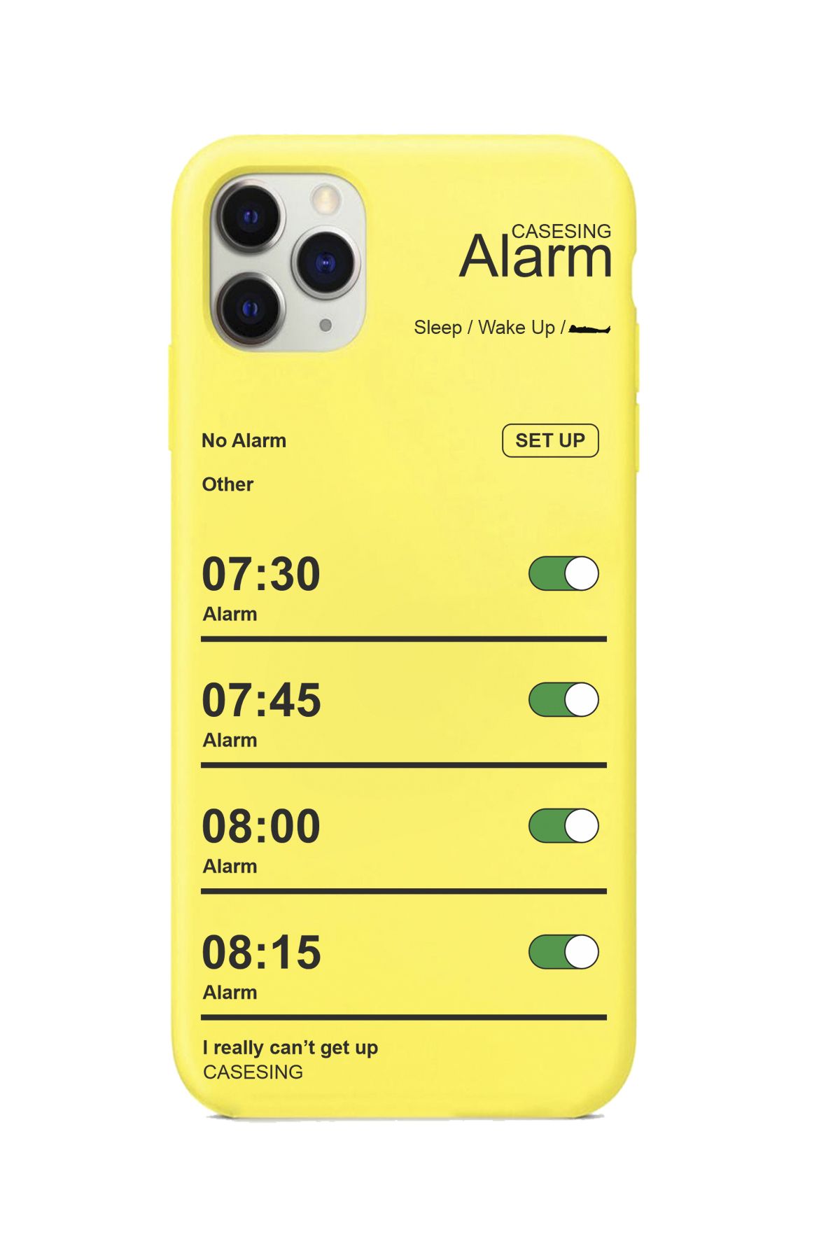 casesing Iphone 11 Pro Sarı Lansman Alarm Tasarımlı İçi Süet Kaplı Kılıf