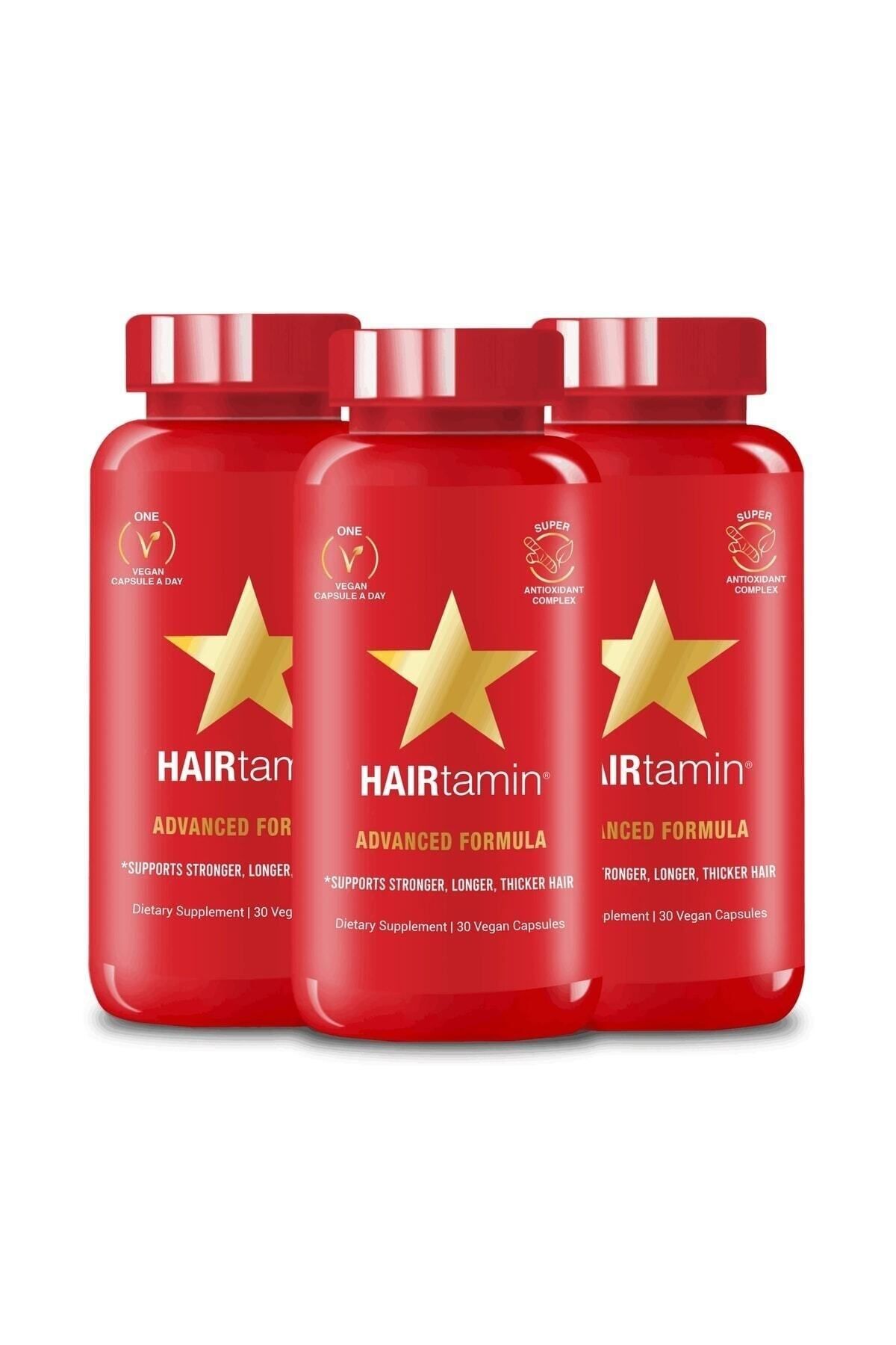 HAIRtamin Advanced Formula 30 Vegan Kapsül - Saç Vitamini - 3 Adet