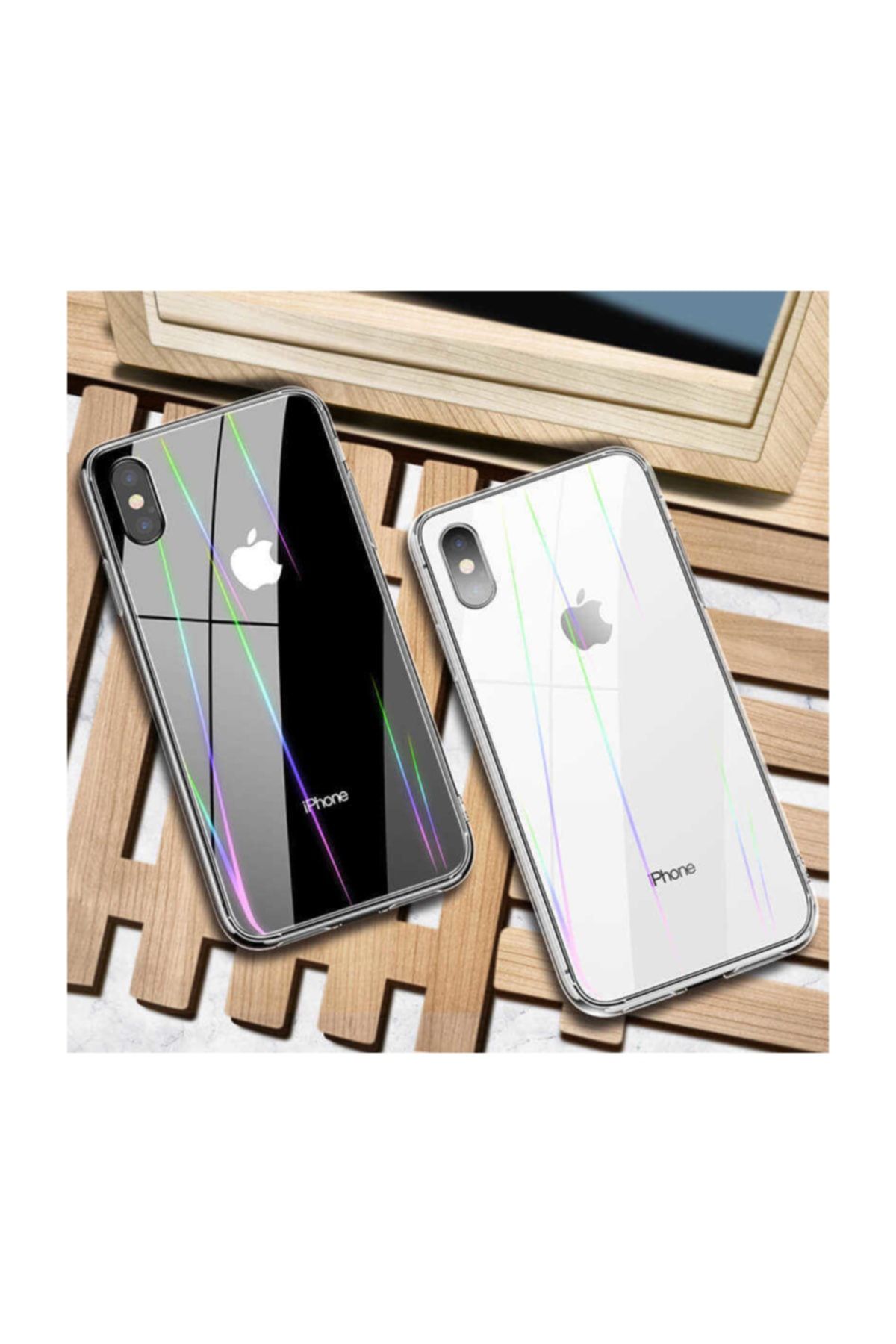 Dijimedia Iphone Xs Max 6.5 Silikon Kılıf Gökkuşağı Rainbow Renksiz