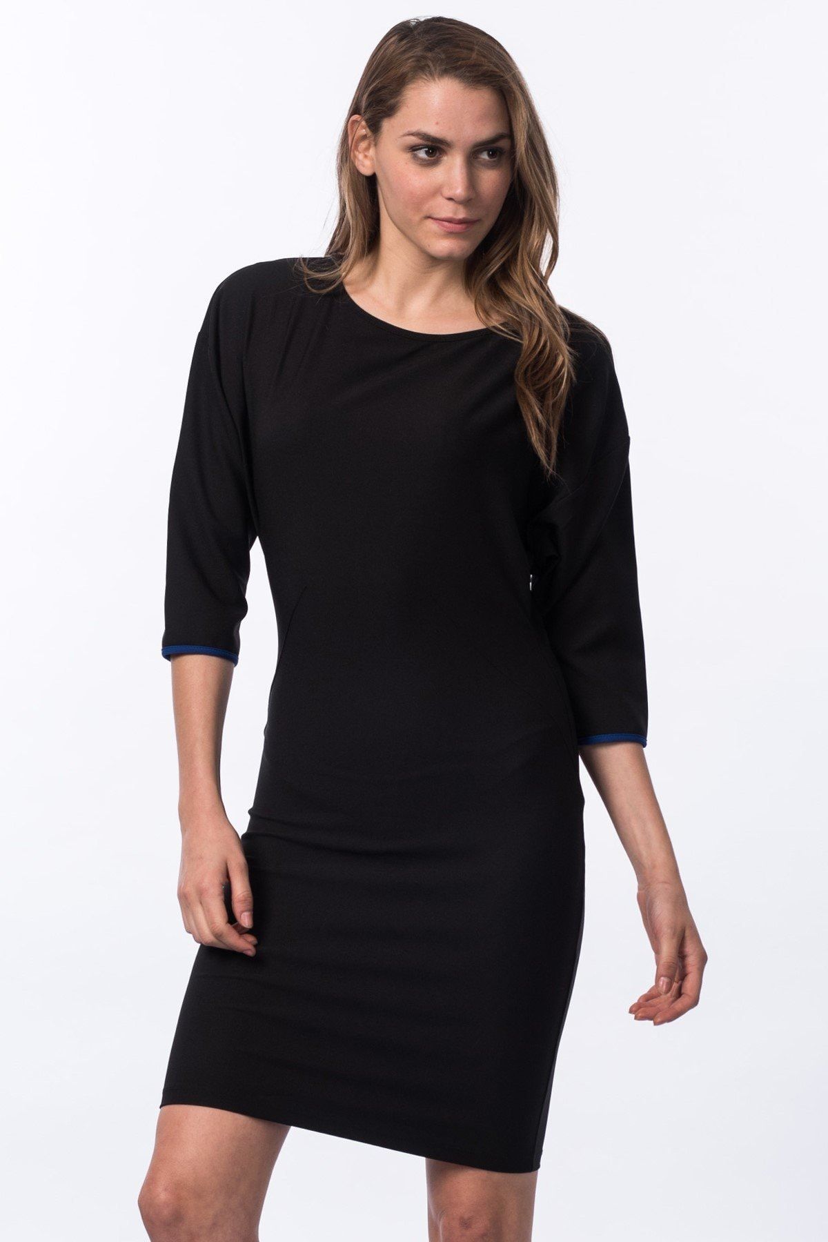Şans Tekstil Kadın Siyah Omuz Açık Elbise 85N5261