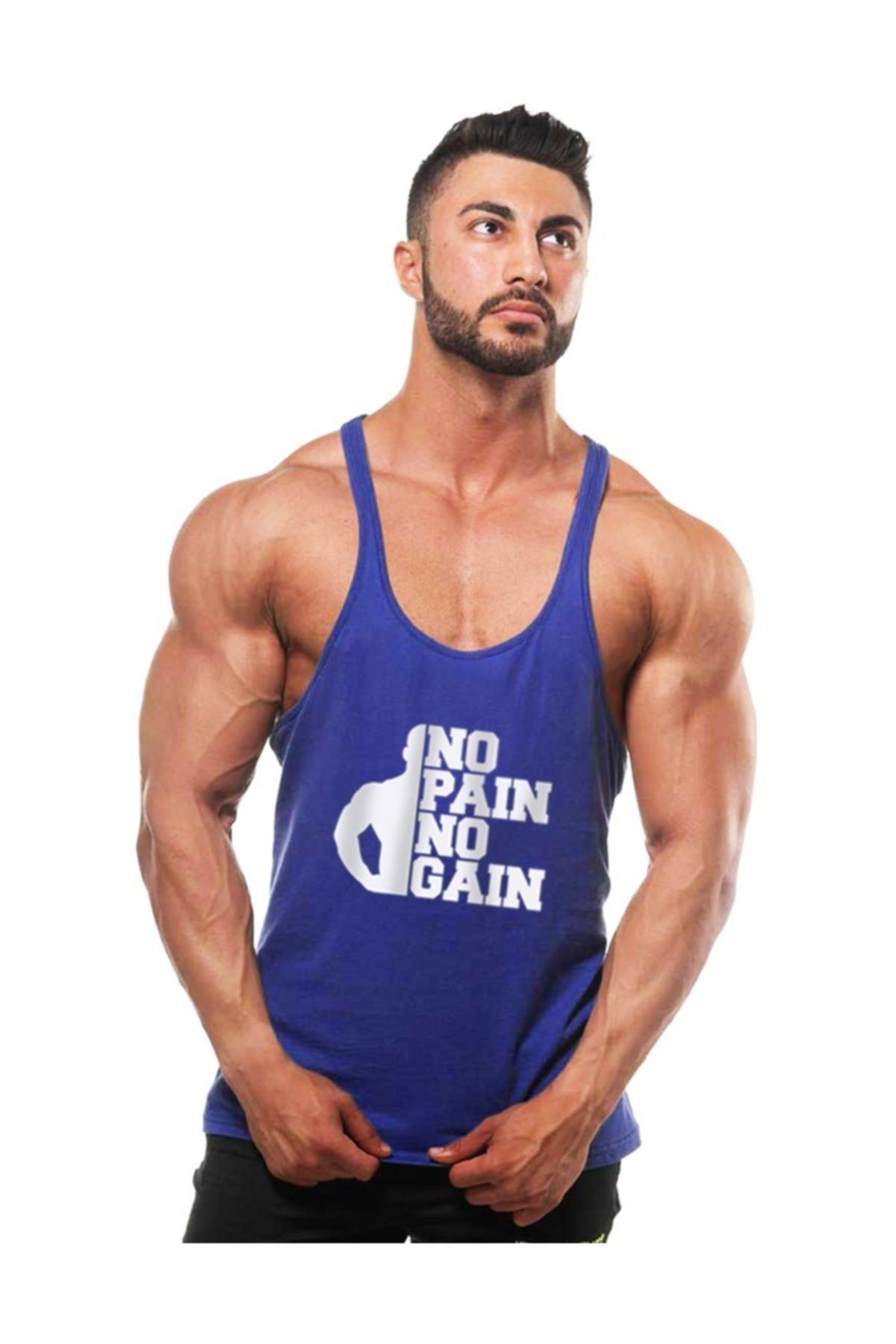 Ghedto Npng Fitness Gym Tank Top Sporcu Atleti-Mavi