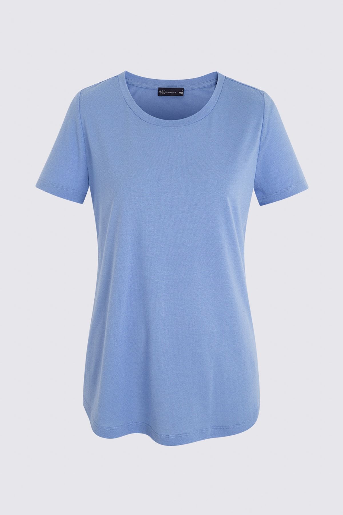 Marks & Spencer Kadın Mor Kısa Kollu Relaxed T-Shirt T41001299H
