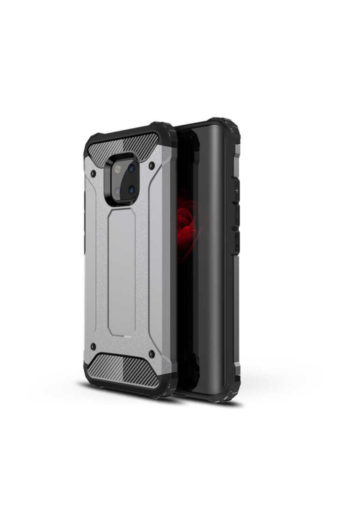 KNY Huawei Mate 20 Pro Kılıf Çift Katmanlı Armour Case+nano Cam Ekran Koruyucu