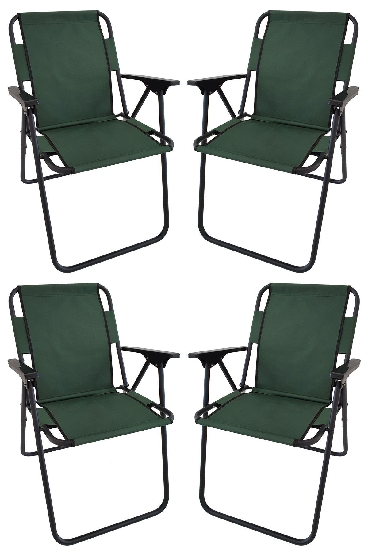 Bofigo 4 Adet Kamp Sandalyesi Katlanır Sandalye Piknik Sandalyesi Plaj Sandalyesi Yeşil