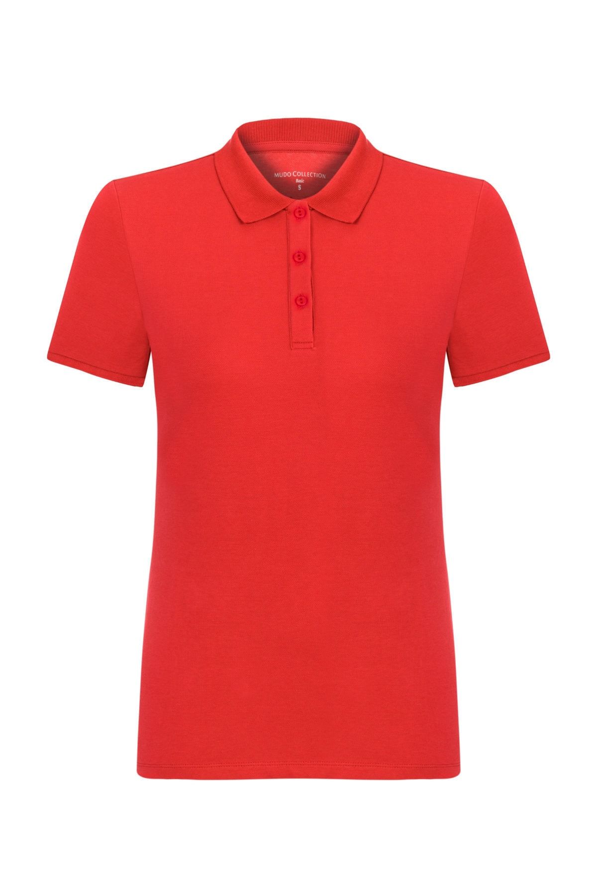 Mudo Kadın Kırmızı Polo Yaka Pamuklu T-Shirt 368781