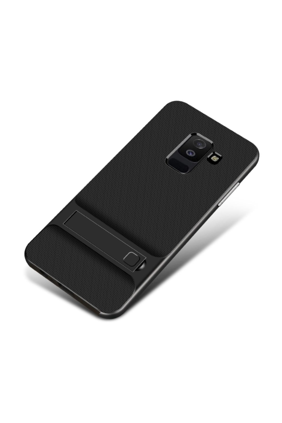 CaseStreet Samsung Galaxy J8 Kılıf Standlı Tpu Silikon+nano Glass+kalem Siyah