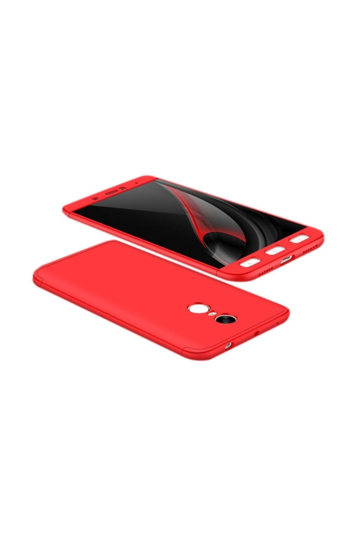 CaseStreet Xiaomi Redmi Note 4 Kılıf Ays Full Koruma+nano Glass Kırmızı