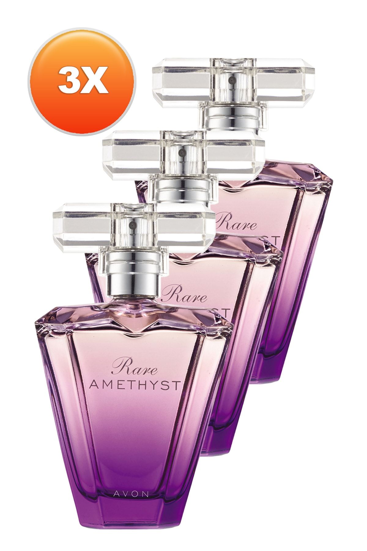 Avon Rare Amethyst Kadın Parfüm Edp 50 Ml. Üçlü Set