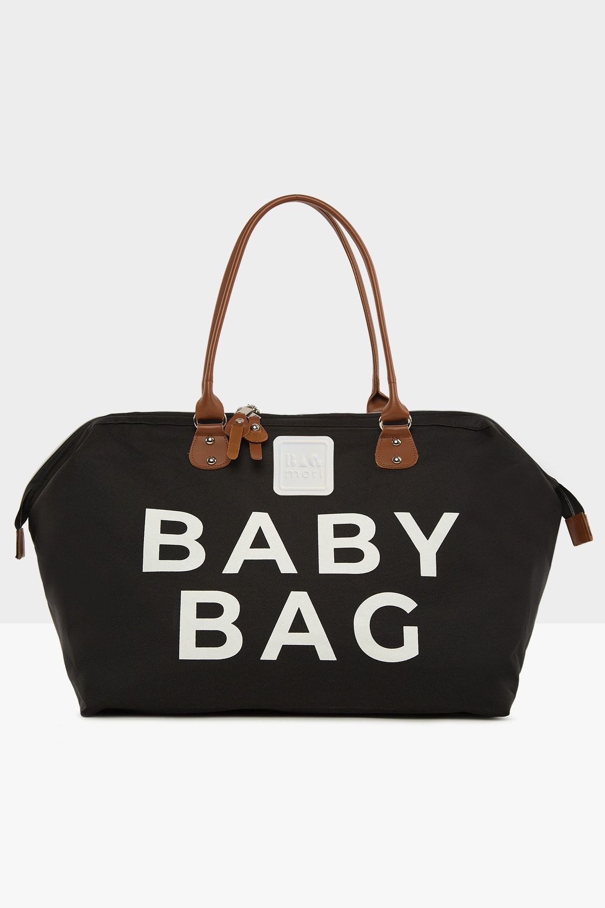 Bagmori Siyah Baby Bag Baskılı Bebek Bakım Çantası