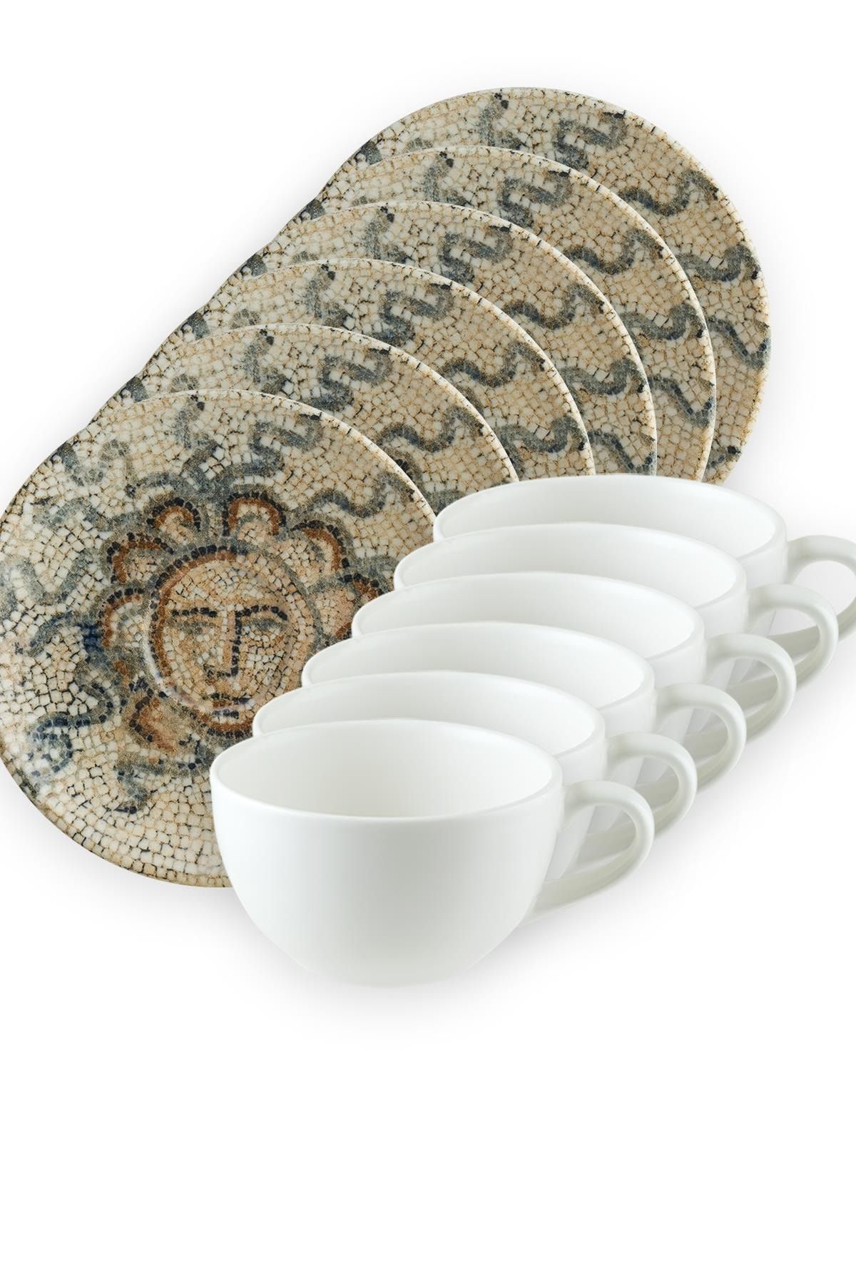 Bonna Porselen Mezopotamya Güneş Gourmet Kahve Fincan Takımı 6 Kişilik 16 Cm