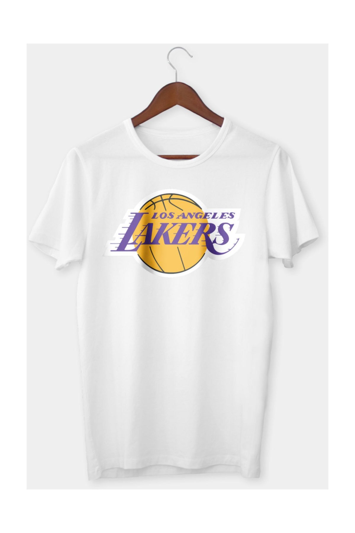 VectorWear Erkek Beyaz Los Angeles Lakers Tişört