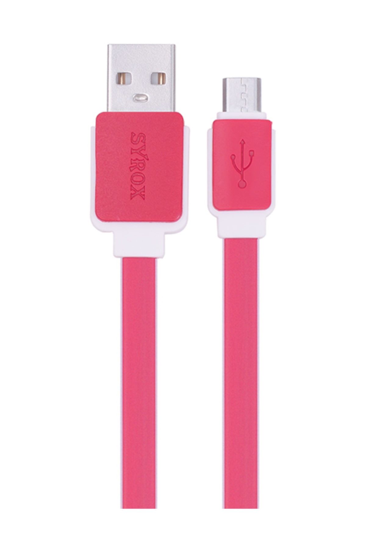 Syrox Micro Usb Şarj Ve Usb Data Kablo Yassı 2.0a (120 Cm) C63 Kırmızı