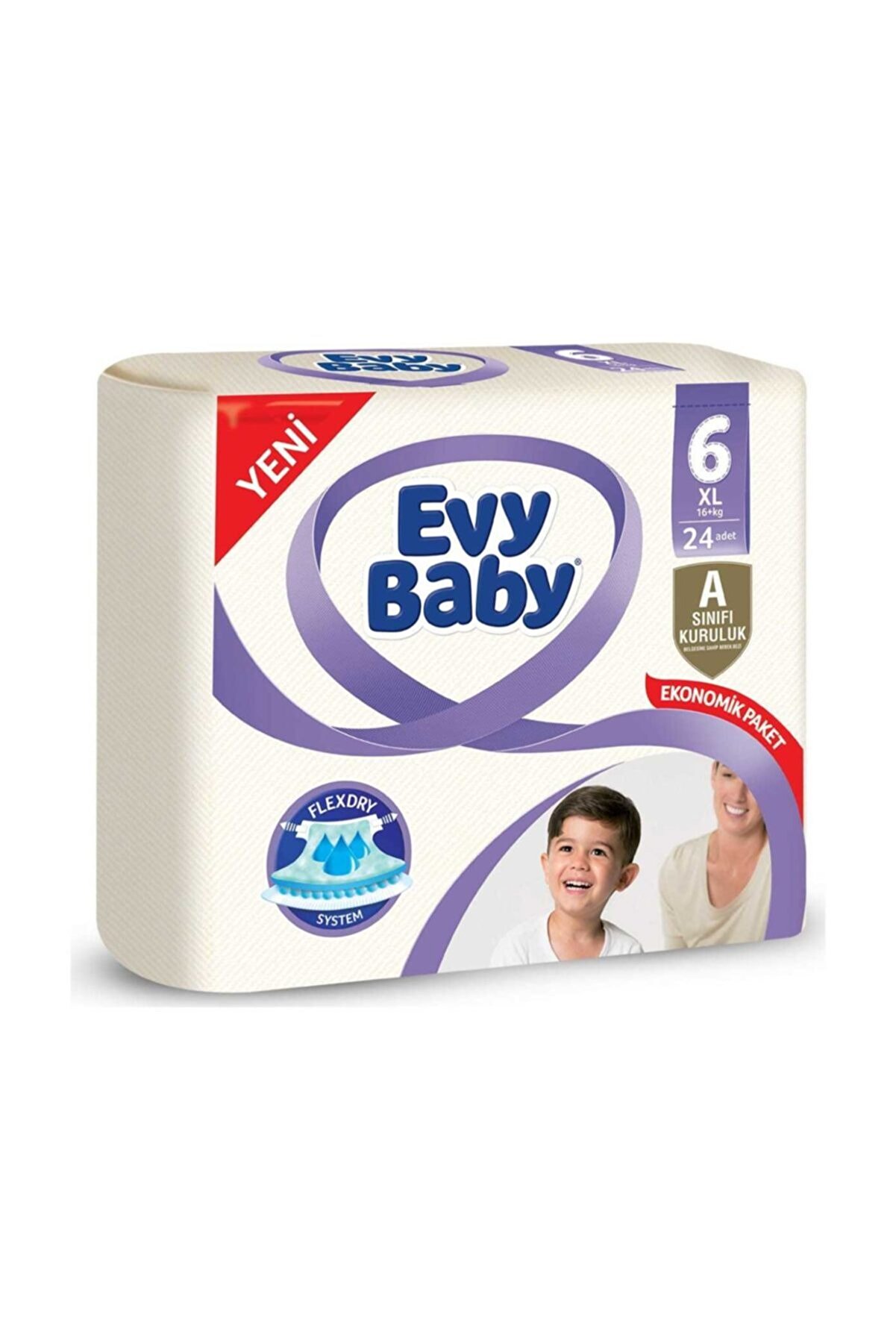 Evy Baby Bebek Bezi 6 Beden Ekstra Large Jumbo Ekonomik Paket 24 Adet
