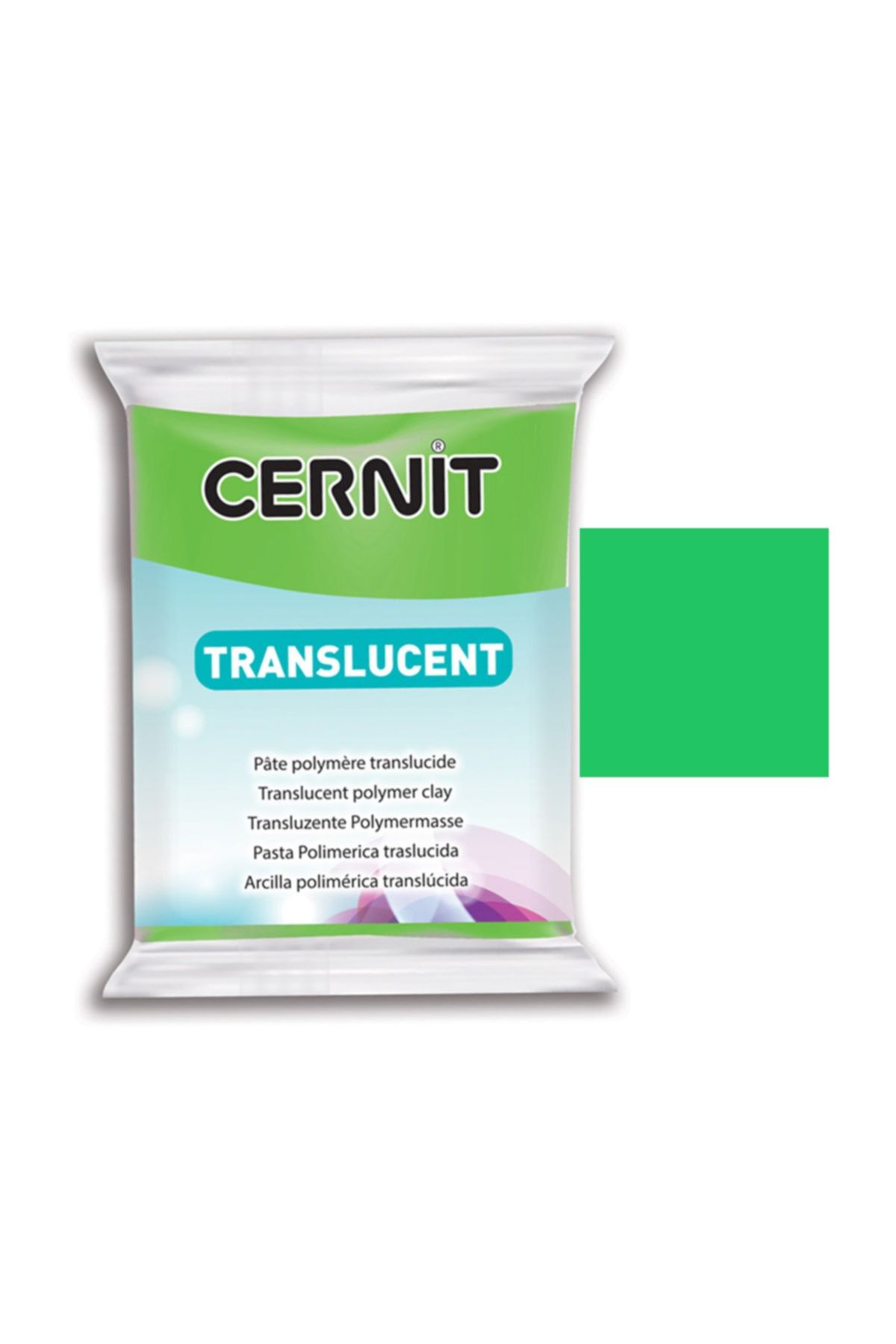 Cernit Translucent (transparan) Polimer Kil 56g 605 Lime Green