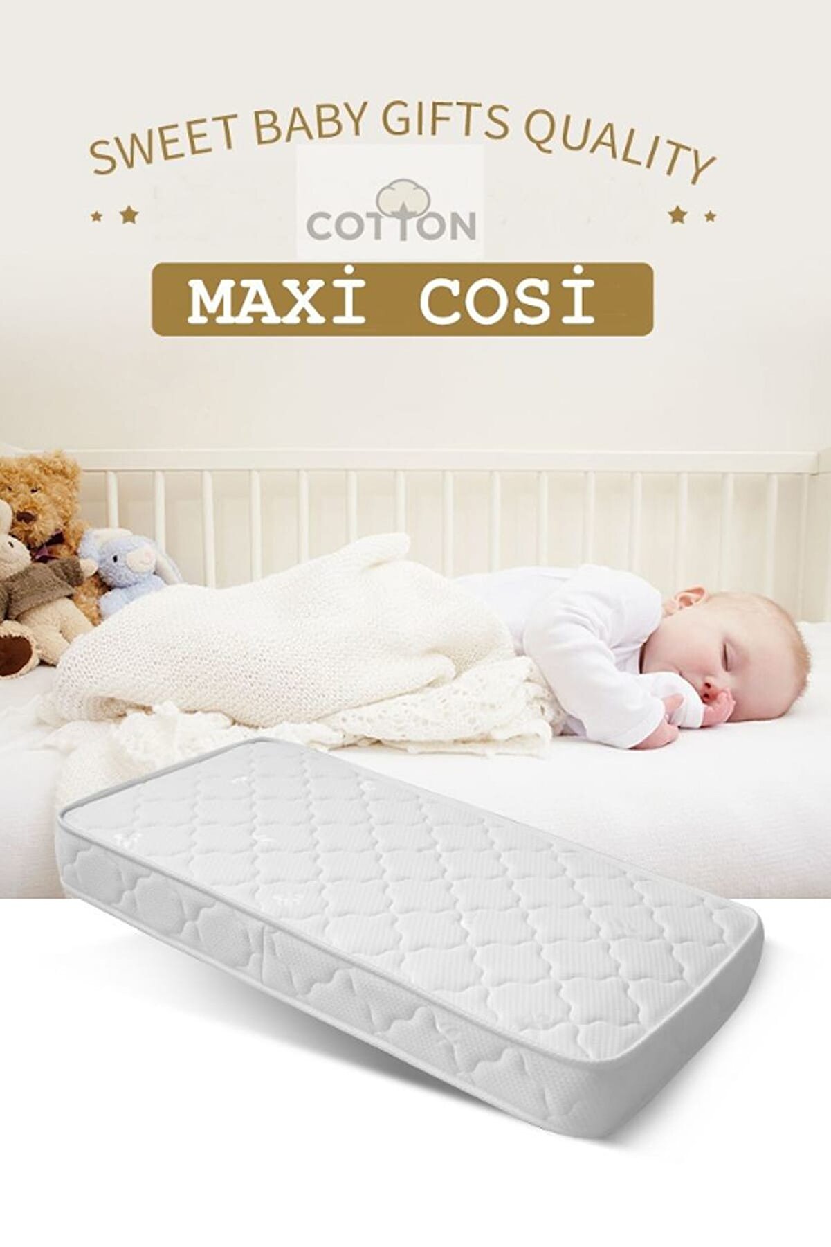 Maxi-Cosi Maxi Cosi Sweet Cotton 60x120 Cm Ortopedik Yaylı Yatak Ortopedik Lüx Cotton 60X120 Yaylı Yatak