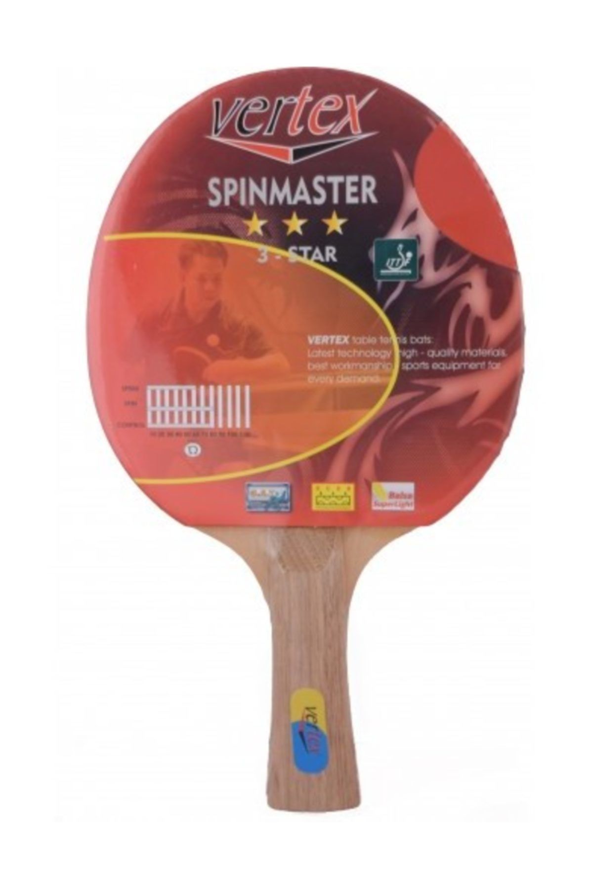 Vertex Spinmaster 3 Yıldız Ittf Onaylı Masa Tenisi Raketi