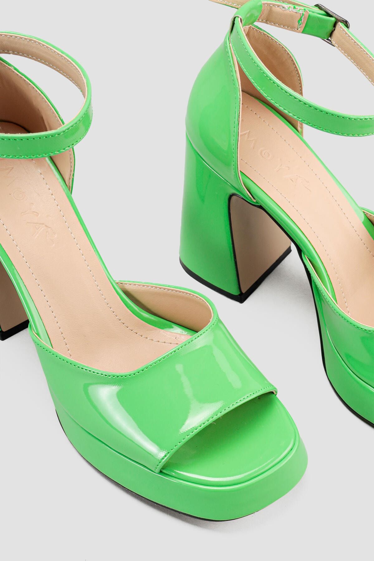 Limoya Kadın  Yeşil Rugan Topuklu Ayakkabı