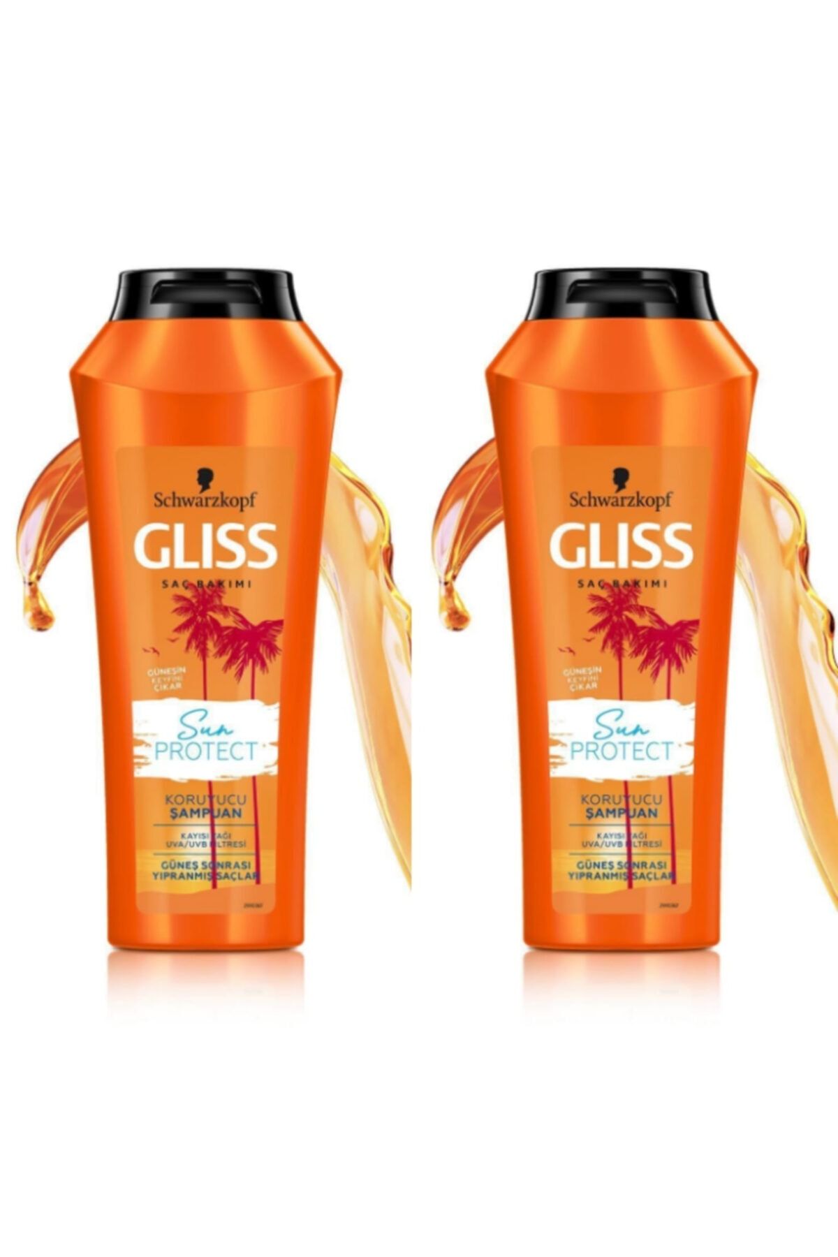 Schwarzkopf Gliss Saç Bakımı Şampuanı Sun Protect Güneş Sonrası Yıpranmış Saçlar 500ml 2li