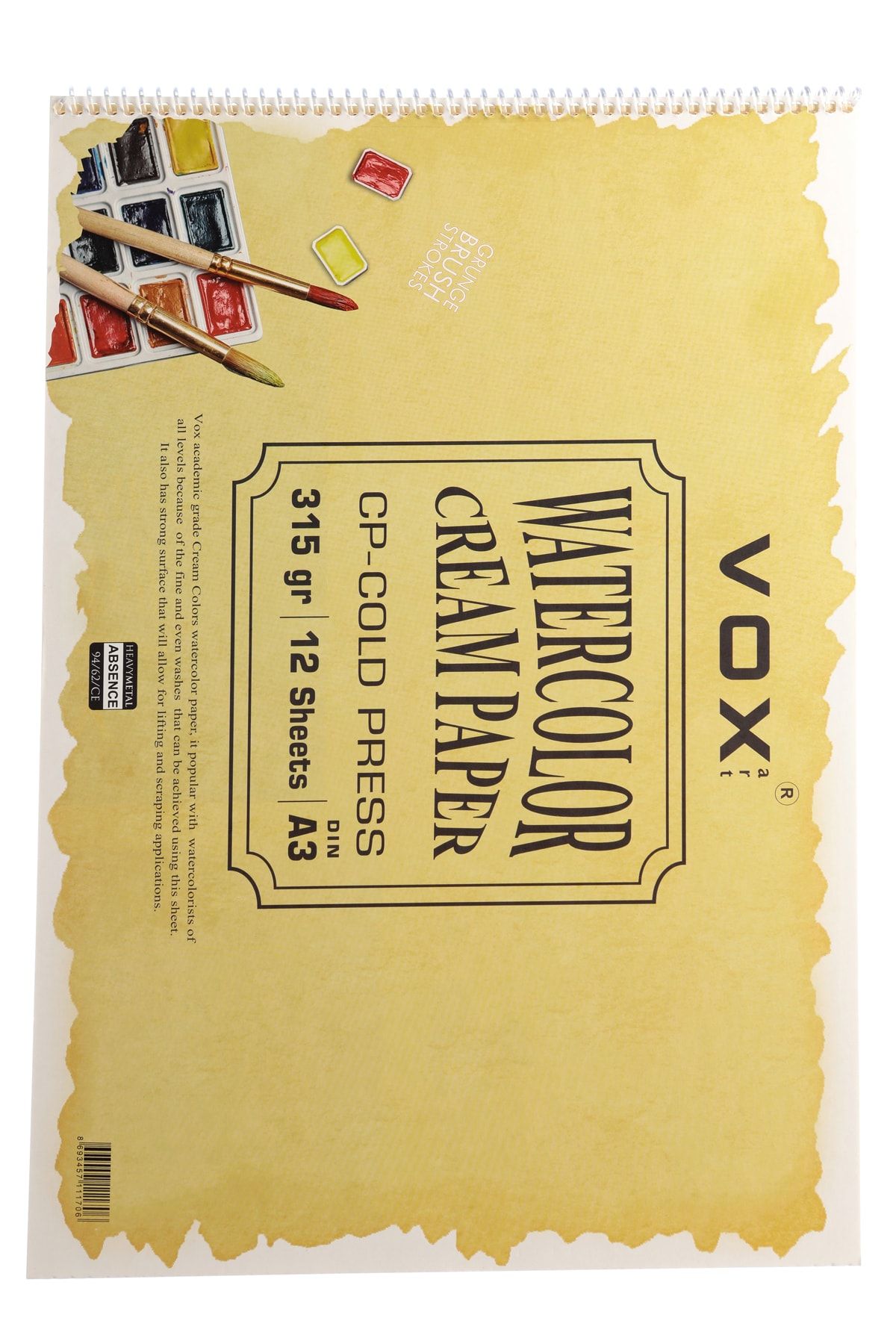 Vox Art 315 gr Krem Suluboya Blok - Cold Press -a3 -12 Yaprak
