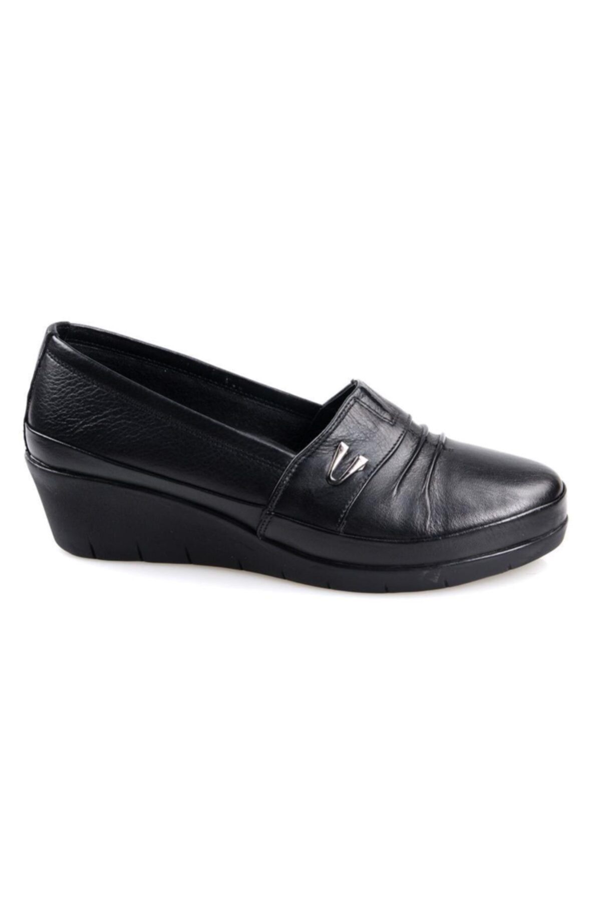 Scavia Kadın Ortapedik Comfort Siyah Deri  Günlük Ayakkabı