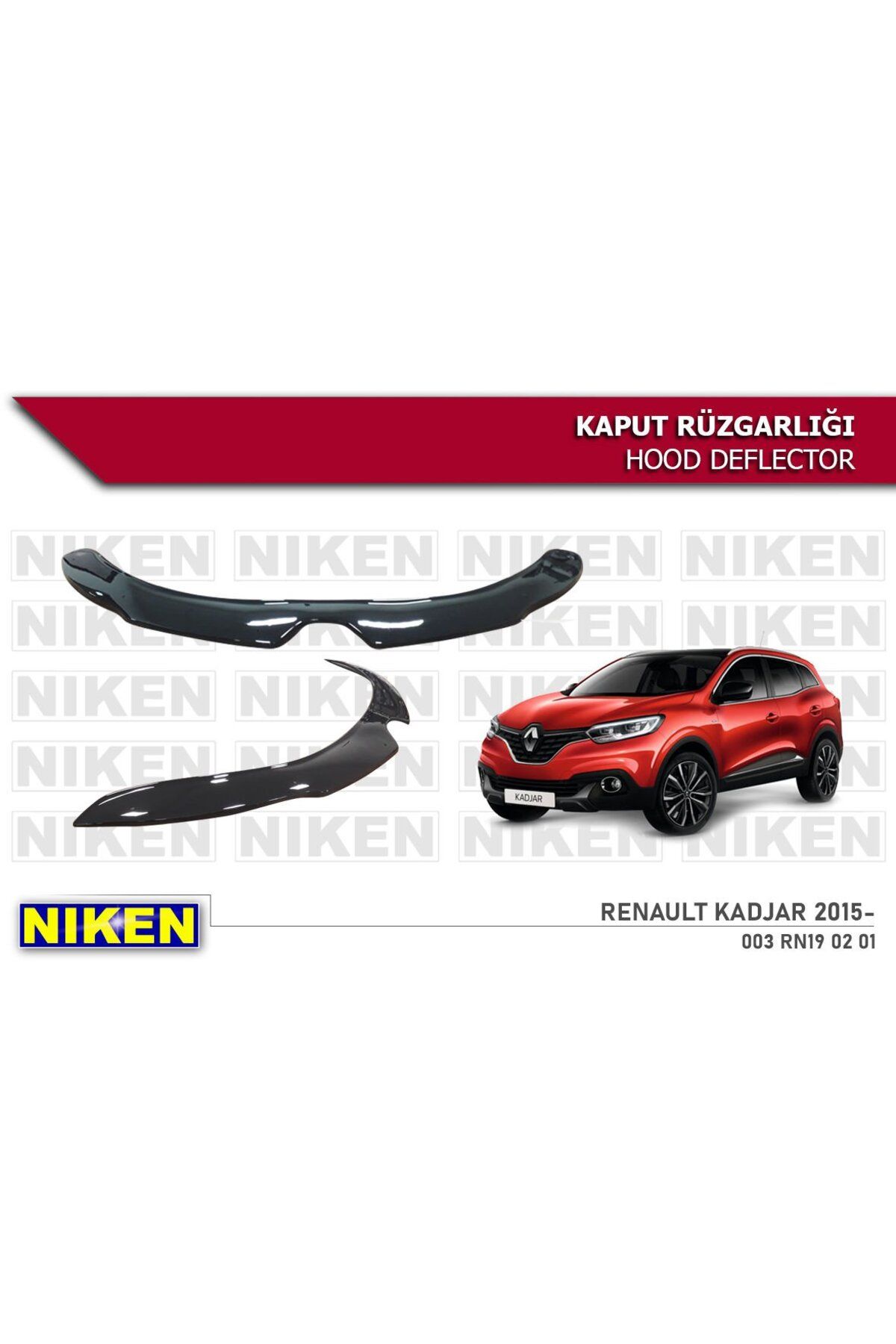 Niken Renault Kadjar Uyumlu Kaput Rüzgarlığı Koruyucu 2015 sonrası