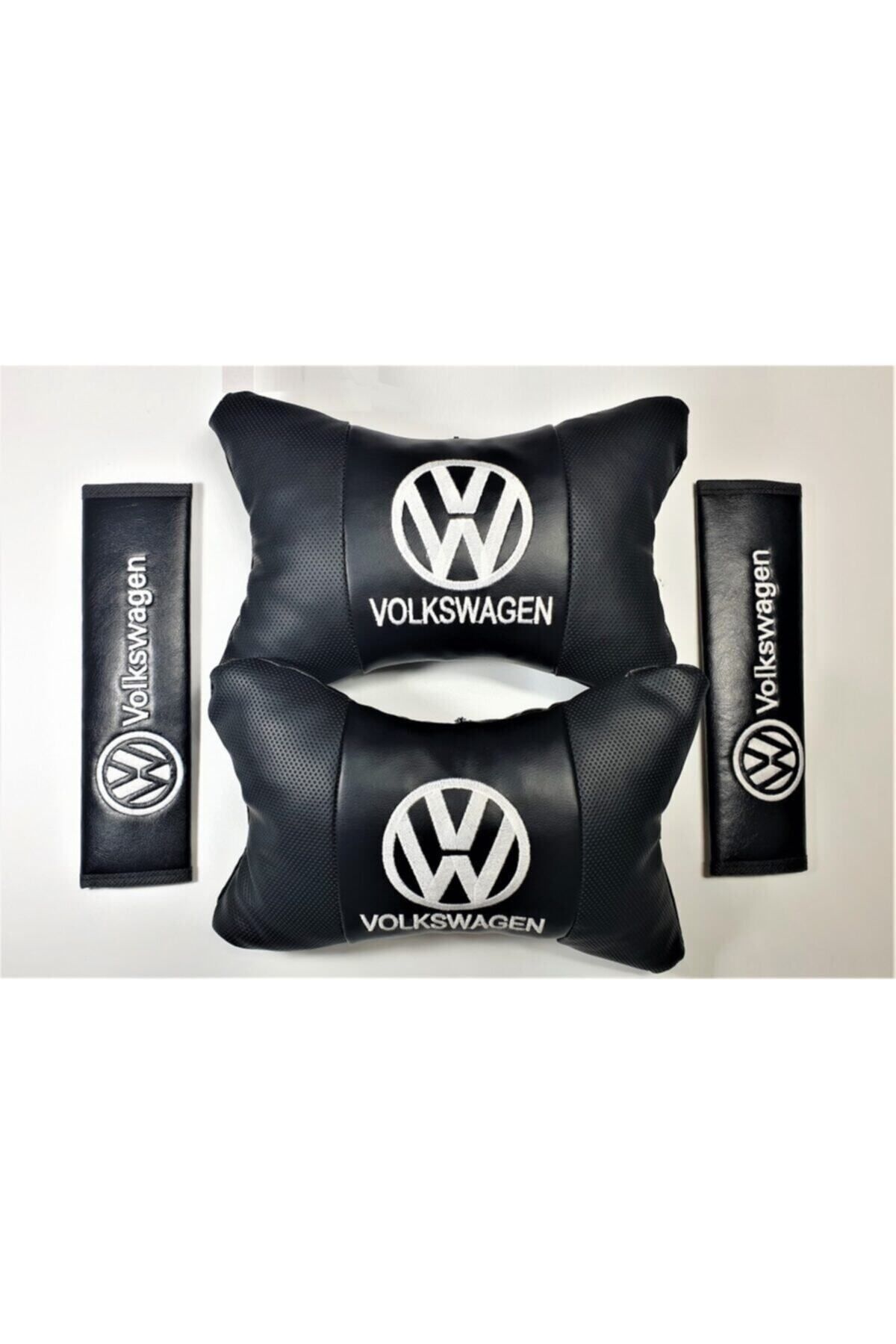BsElektronik Volkswagen Uyumlu Papyon Yastık Boyun Yastığı+emniyet Kemer Kılıfı Takım
