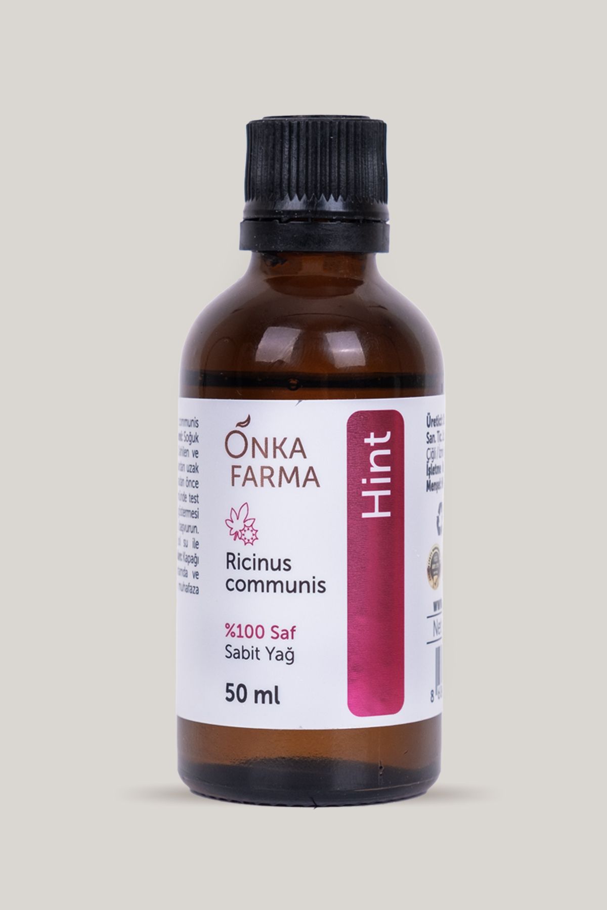 OnkaFarma Onka Farma Hint Yağı %100 Saf Soğuk Sıkım Pres Castor Oil 50 ml (Ricinus communis)