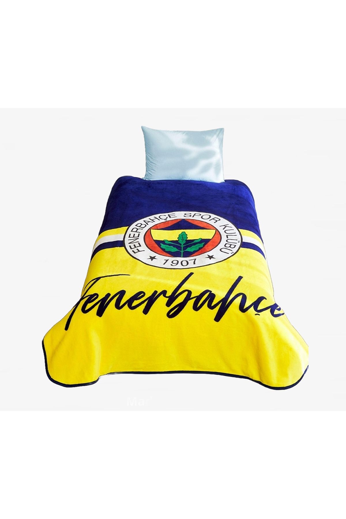 Taç Fenerbahçe Sari Lacivert Tek Kişilik Kışlık Battaniye