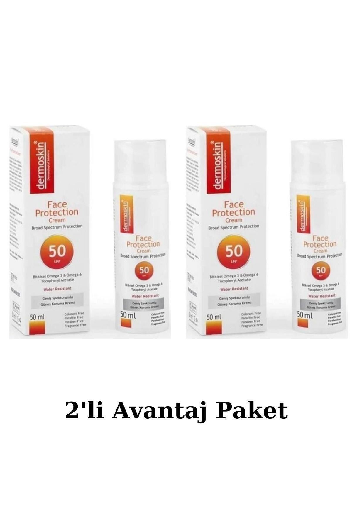 Dermoskin Face Protection Spf 50 Plus 50 ml Güneş Kremi 2'li Avantaj Paket