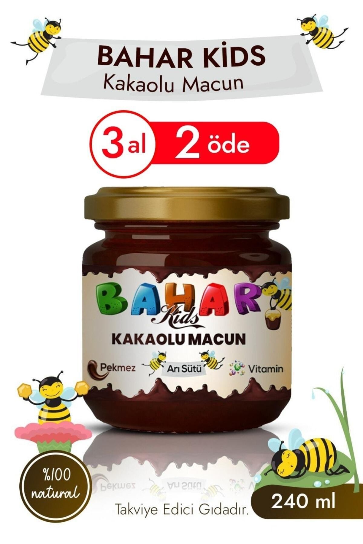 Bahar Kids Çocuk Macunu Kakaolu Pekmez Iştah Açıcı Propolis Kilo-aldırıcı Ari Sütü Bal Vitamin (240gr)
