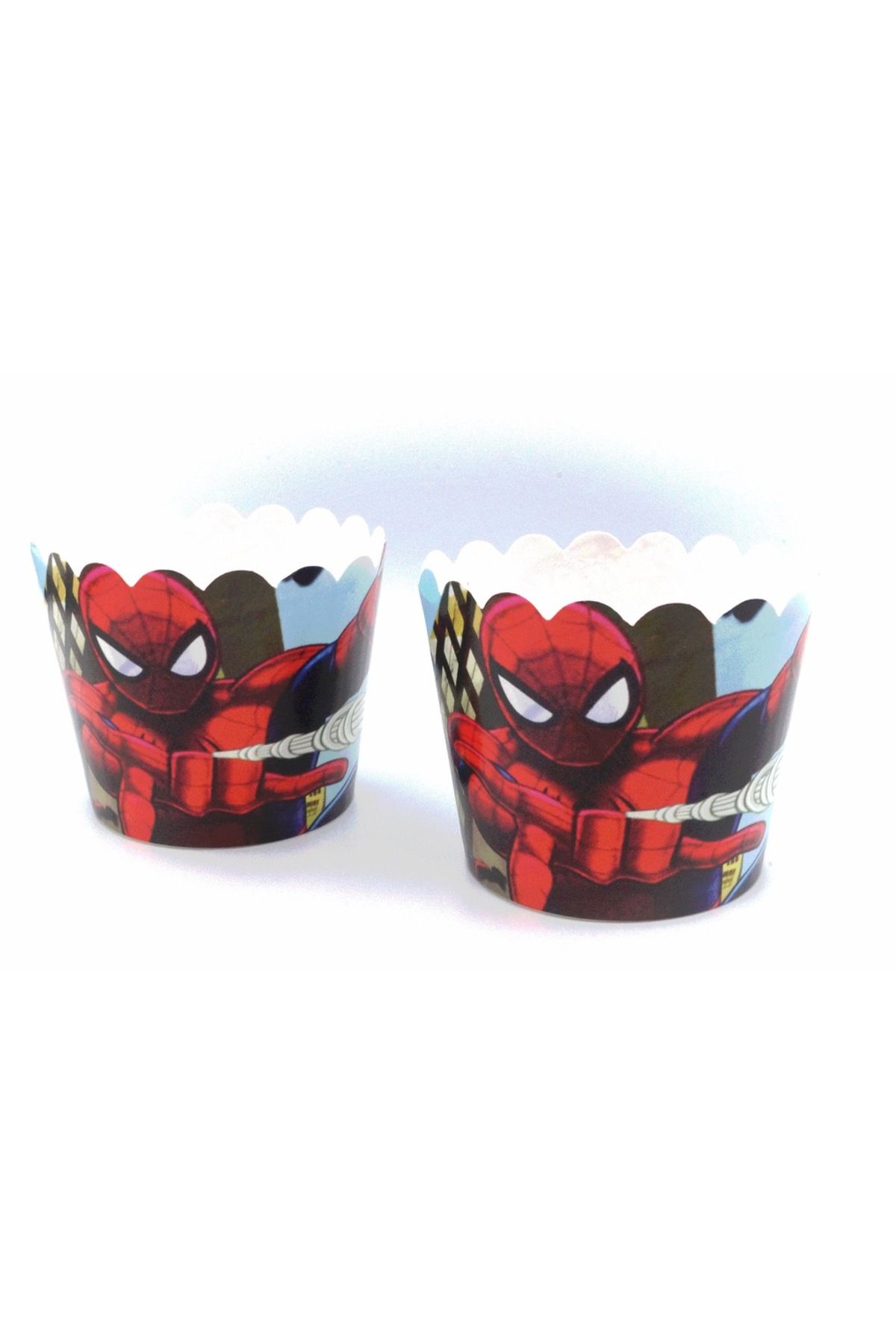 Huzur Party Store 25 Adet Örümcek Adam Konseptli Spiderman Temalı Kek Kalıbı Kabı Muffin Cupcake Stand Kapsülü