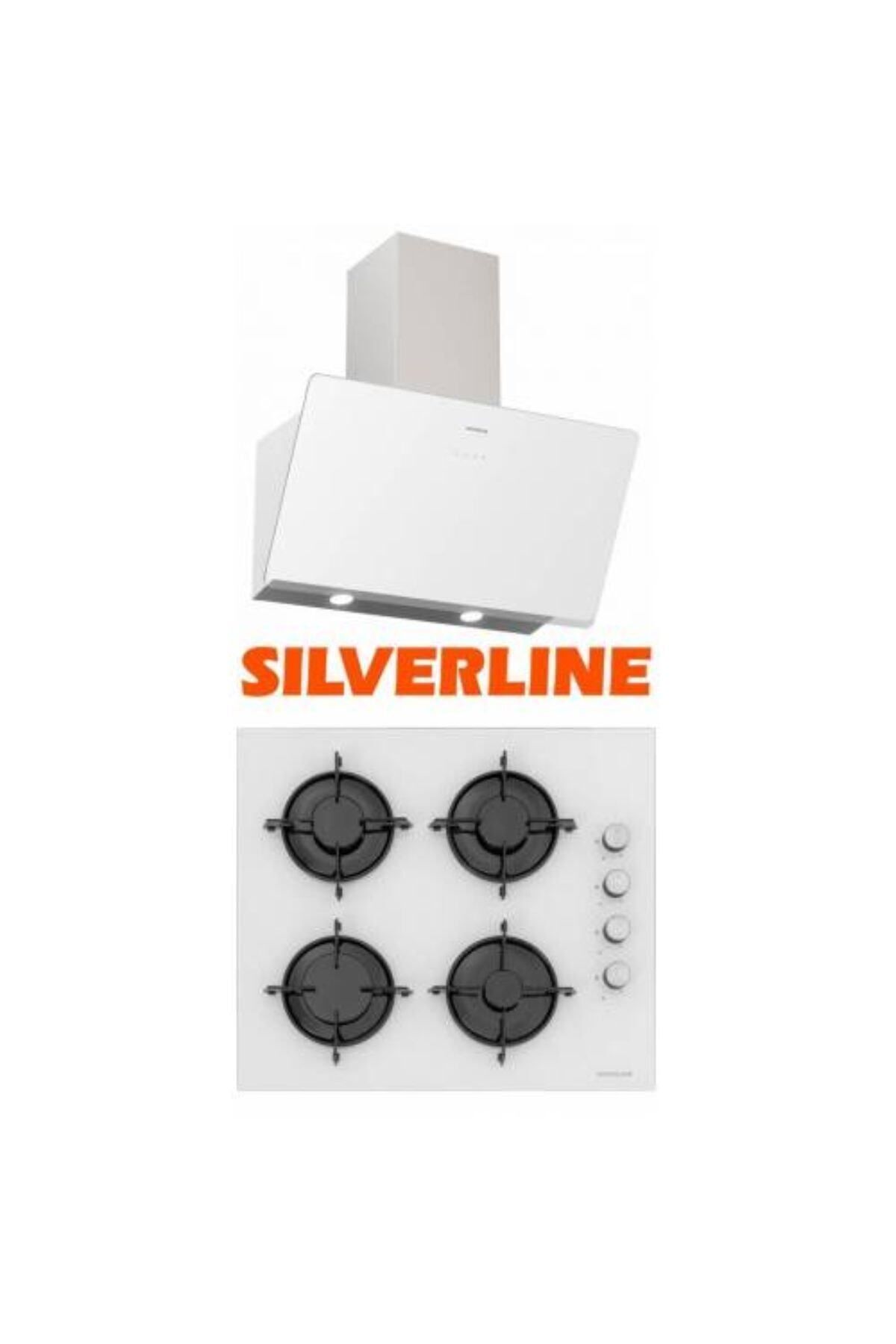 Silverline 2'li Beyaz Cam Ankastre Set (3457 Soho Davlumbaz - Cs5349w01 Ocak)