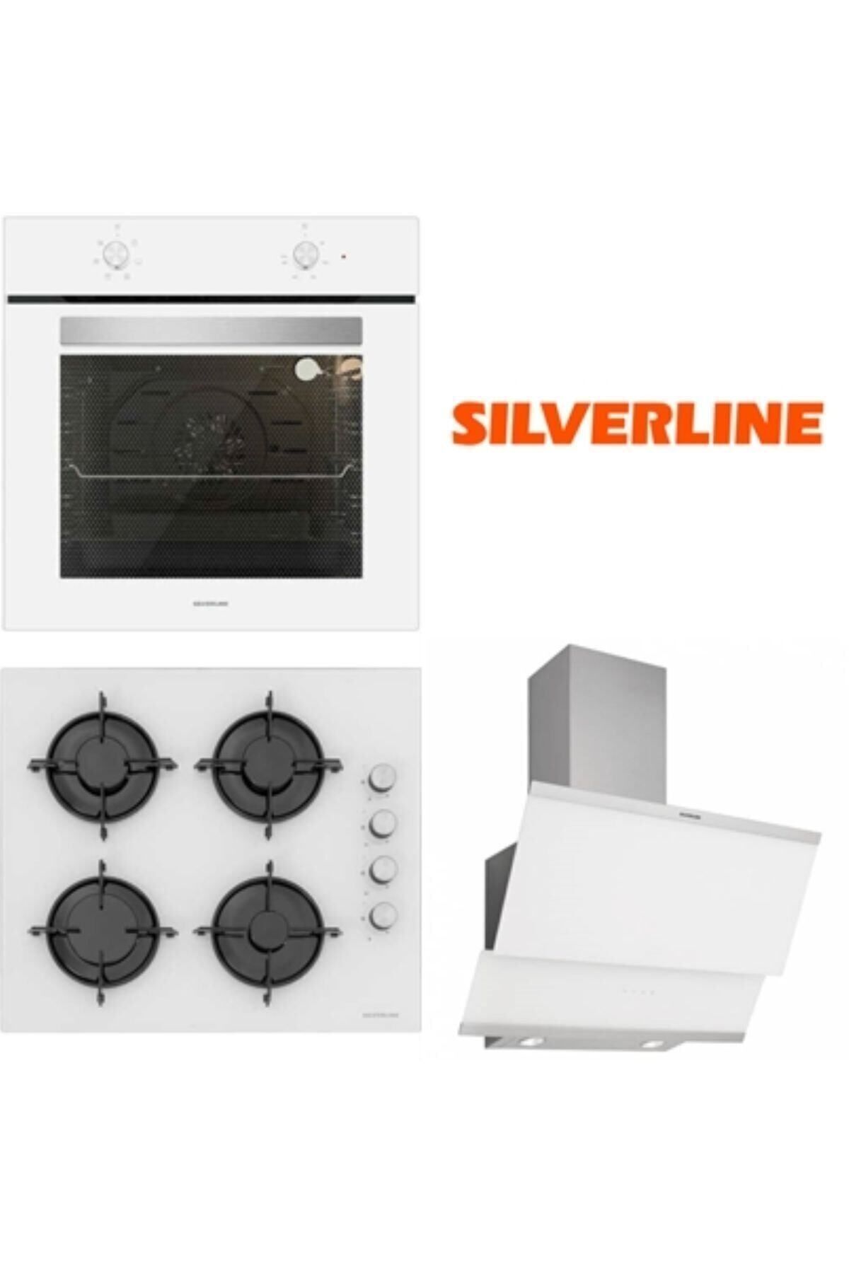 Silverline Beyaz Cam Ankastre Set BO6501W01 - CS5349W01 - 3420 Classy
