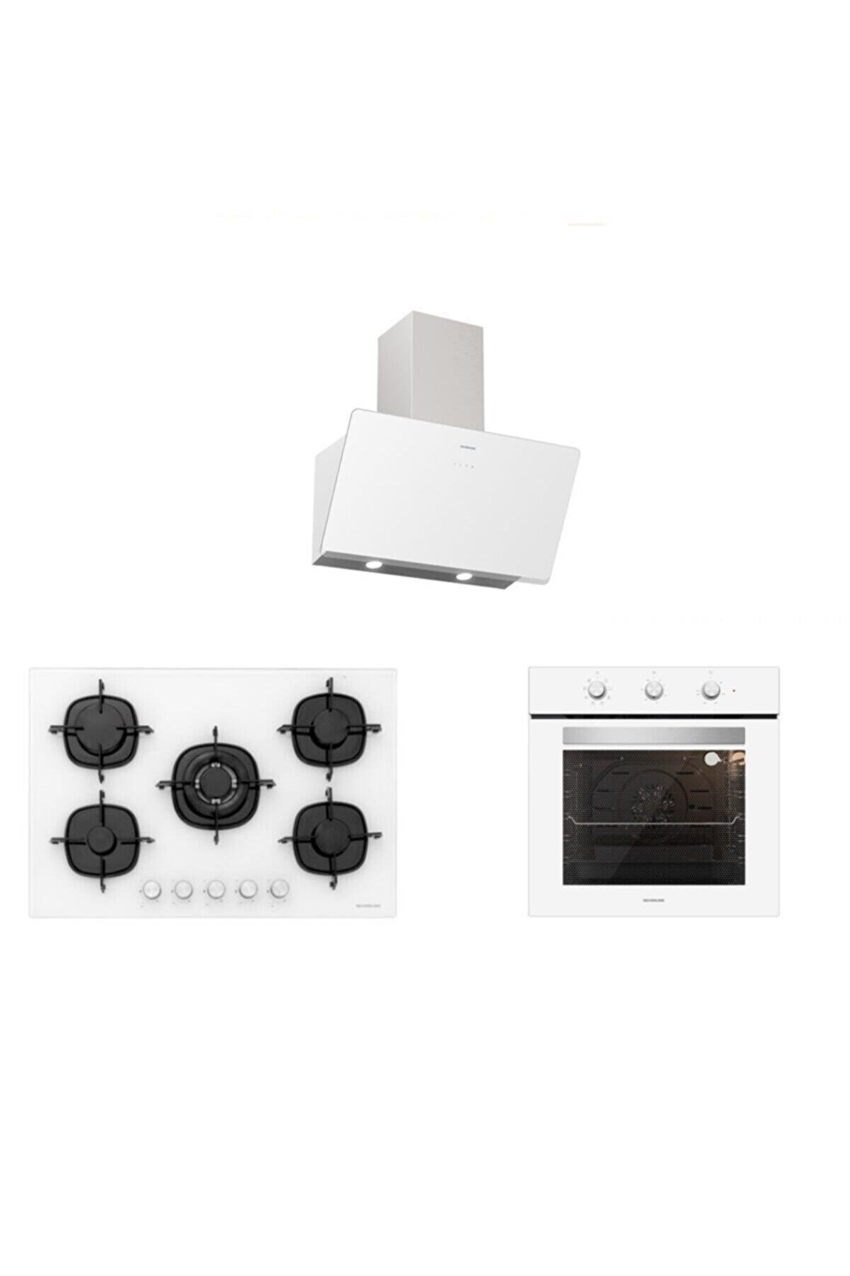 Beyaz Cam Ankastre Set (3457 Soho 80150cs5365w01150bo6503w01)