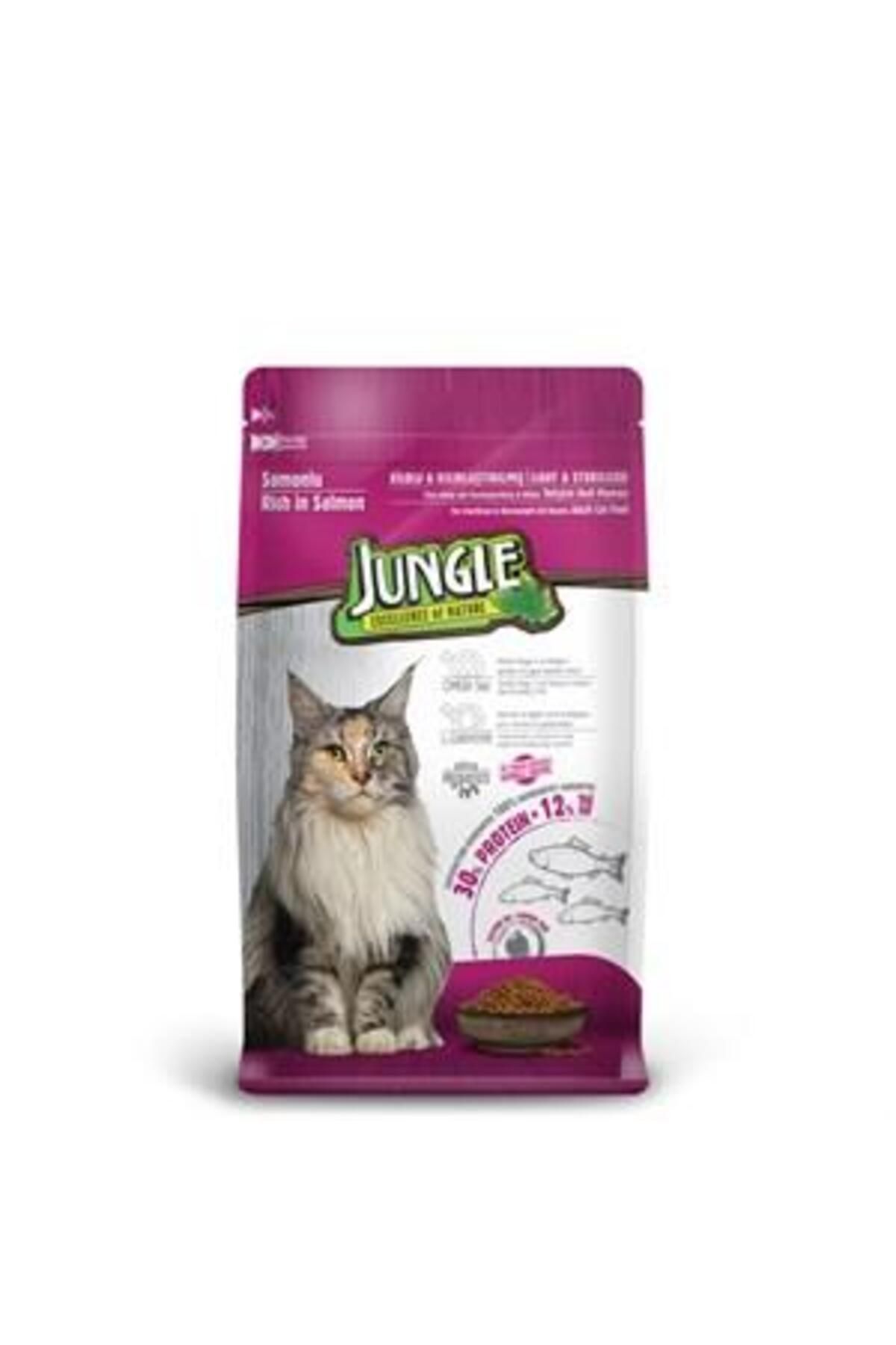 Jungle Somonlu Sterilesed Kısırlaştırılmış Kedi Maması 500 Gr X 8 Adet