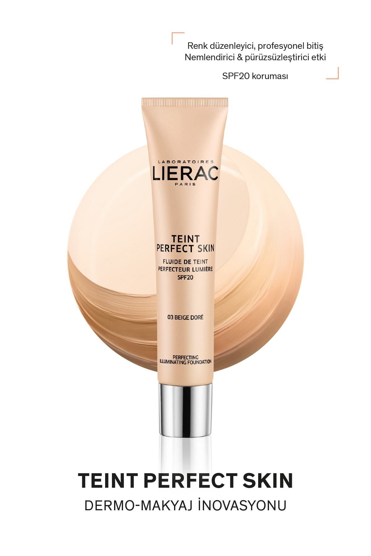 Lierac Moisturizing Fluid Foundation Providing Perfect Skin Texture 30 ml. Golden Beige / 3 DEMBA426