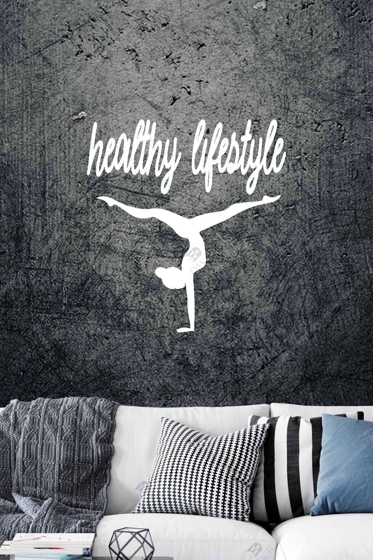 Emach Dizayn Healthy Lifestyle Sağlıklı Yaşam Pilates Duvar Dekor Ahşap Tablo 35x34