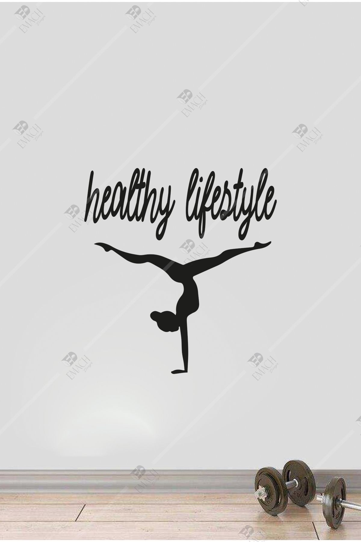 Emach Dizayn Healthy Lifestyle Sağlıklı Yaşam Pilates Duvar Dekor Ahşap Tablo 35x34