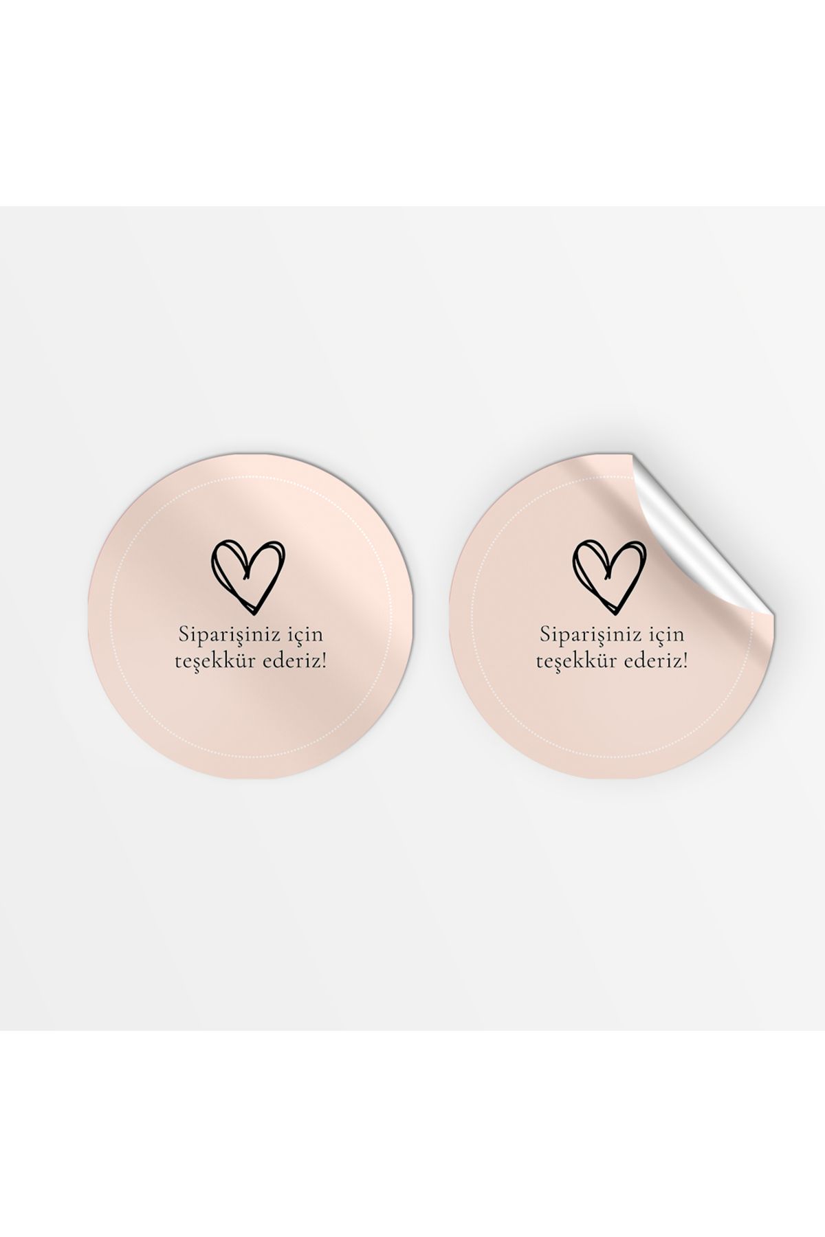 Pink Butik Kuşe Sticker Paketleme & Kargo Etiketi (4x4cm) 70 Adet - Siparişiniz için teşekkürler / 2 -