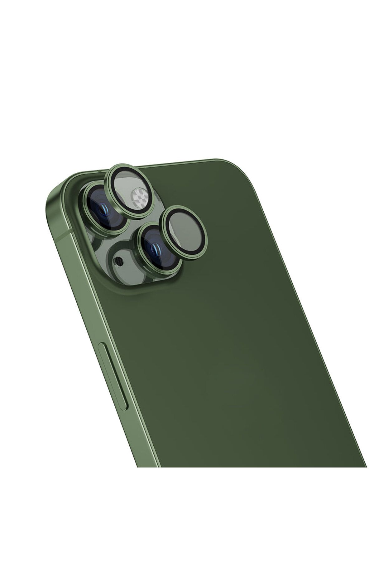 Gpack Apple iPhone 15 Plus Kamera Koruyucu Safir Cam Metal A Kalite İnce Slim CL13 Koyu Yeşil