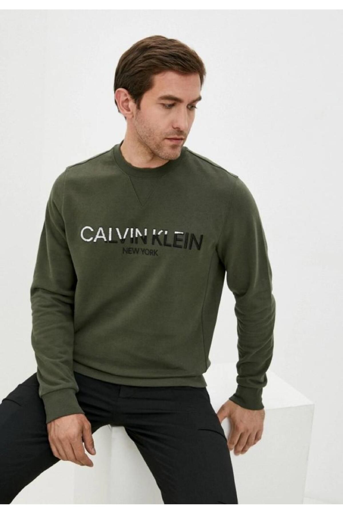 Calvin Klein Organic Cotton Regular Fit Sweatshirt Yellow