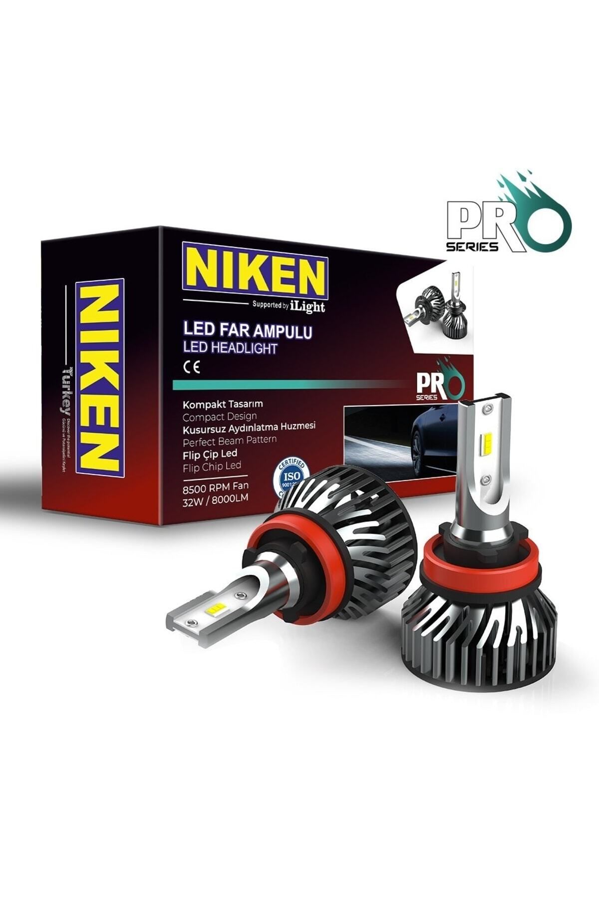 Niken H11 Led Xenon Far Aydınlatma Seti Şimşek Etkili Pro 8000lm