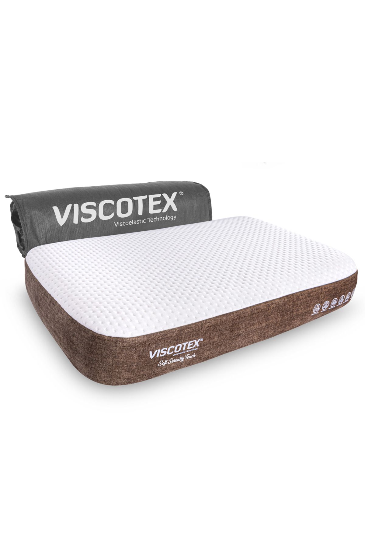 VİSCOTEX Soft Serenity Ergonomik Visco Yastık 65x43x12cm, Boyun Ağrıları İçin Yumuşak Hafızalı Baş Yastığı